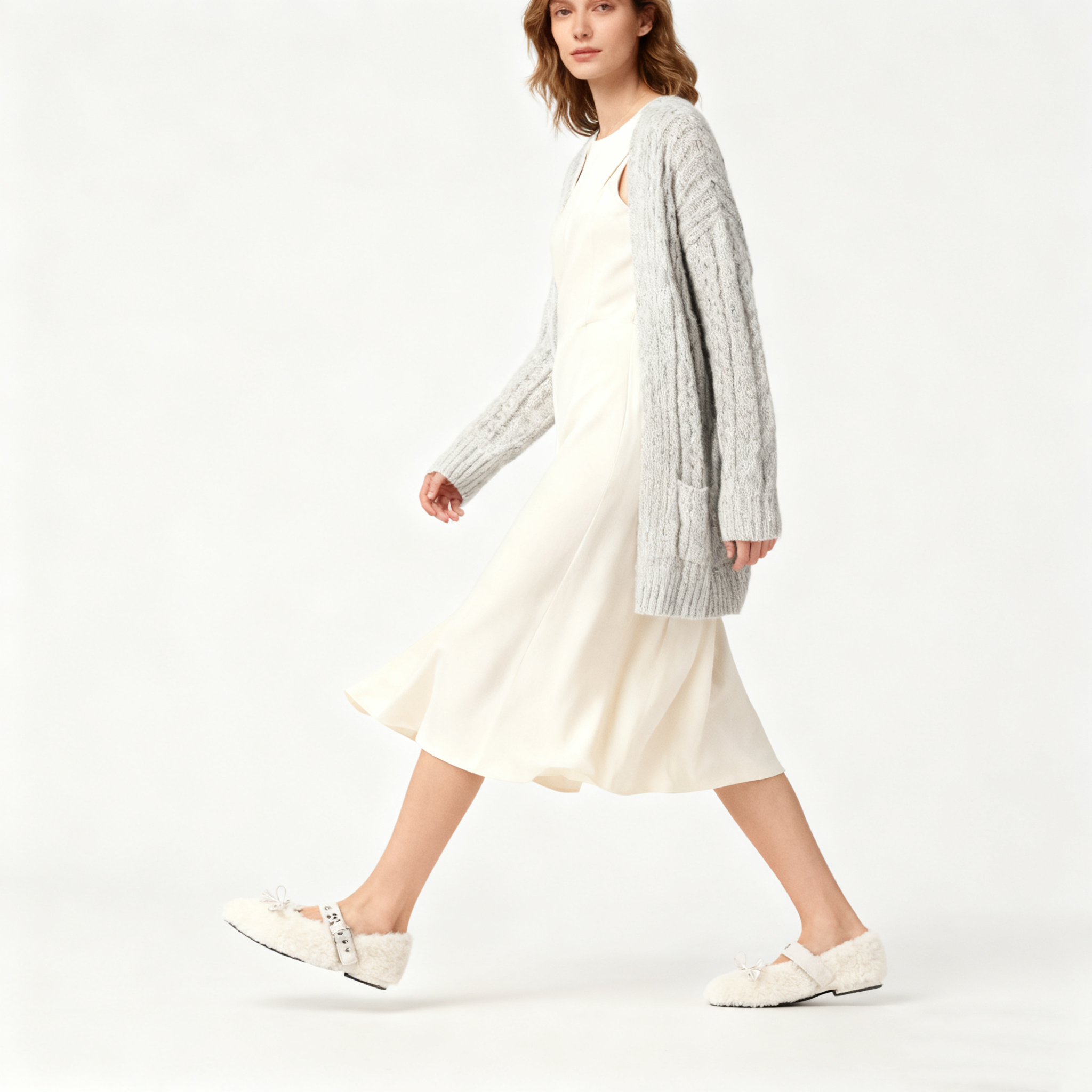 Shearling ballerinas