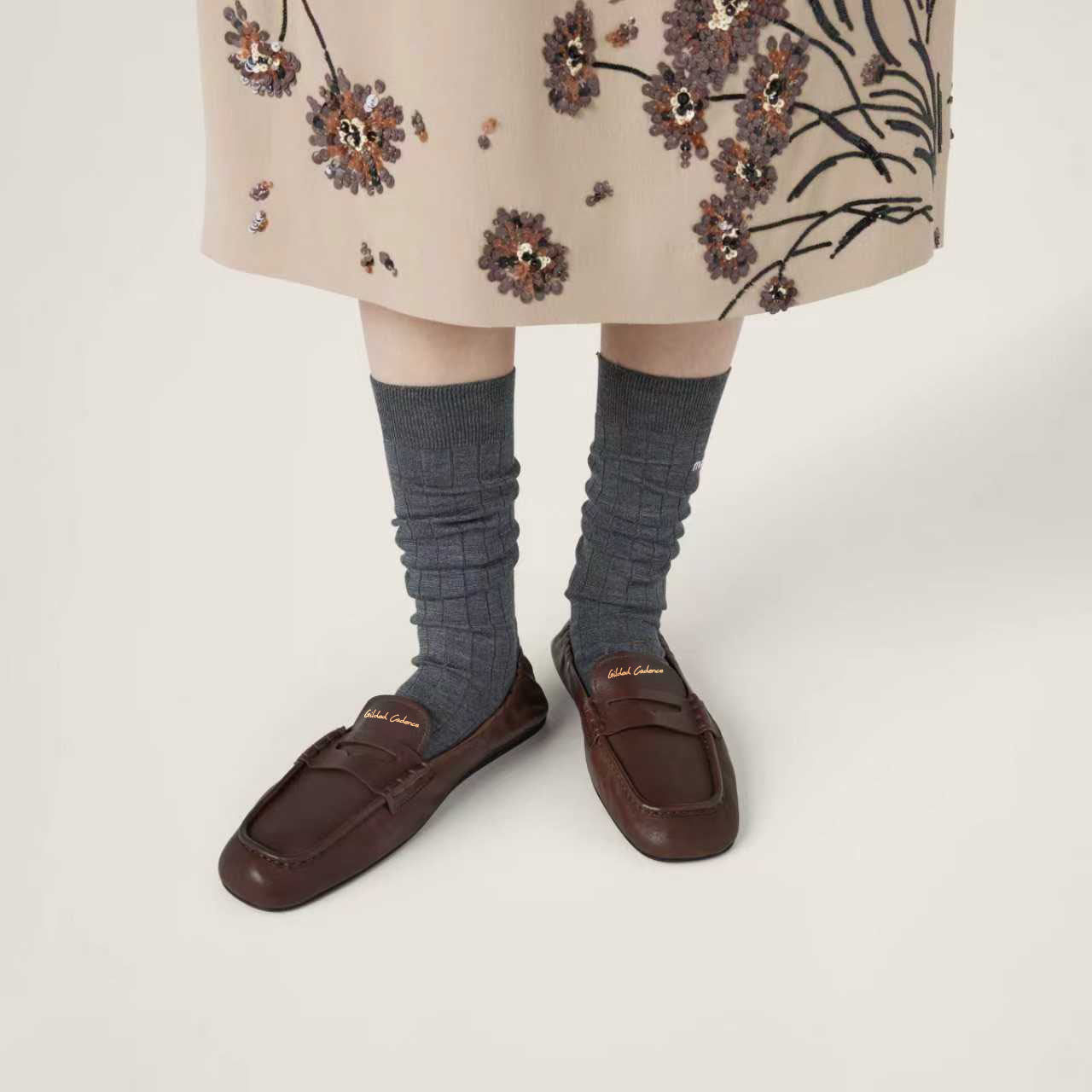 Ruches nappa leather loafers