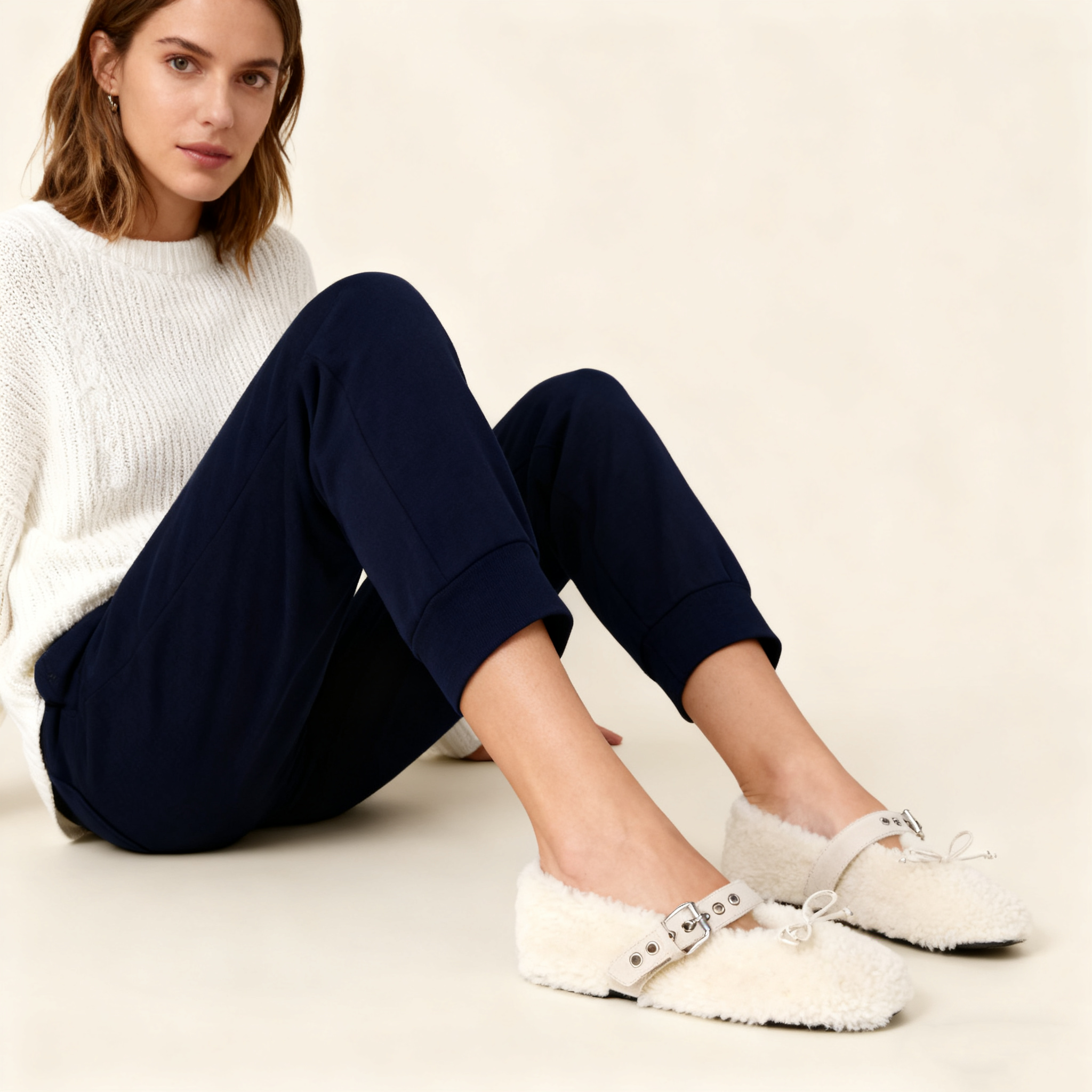 Shearling ballerinas