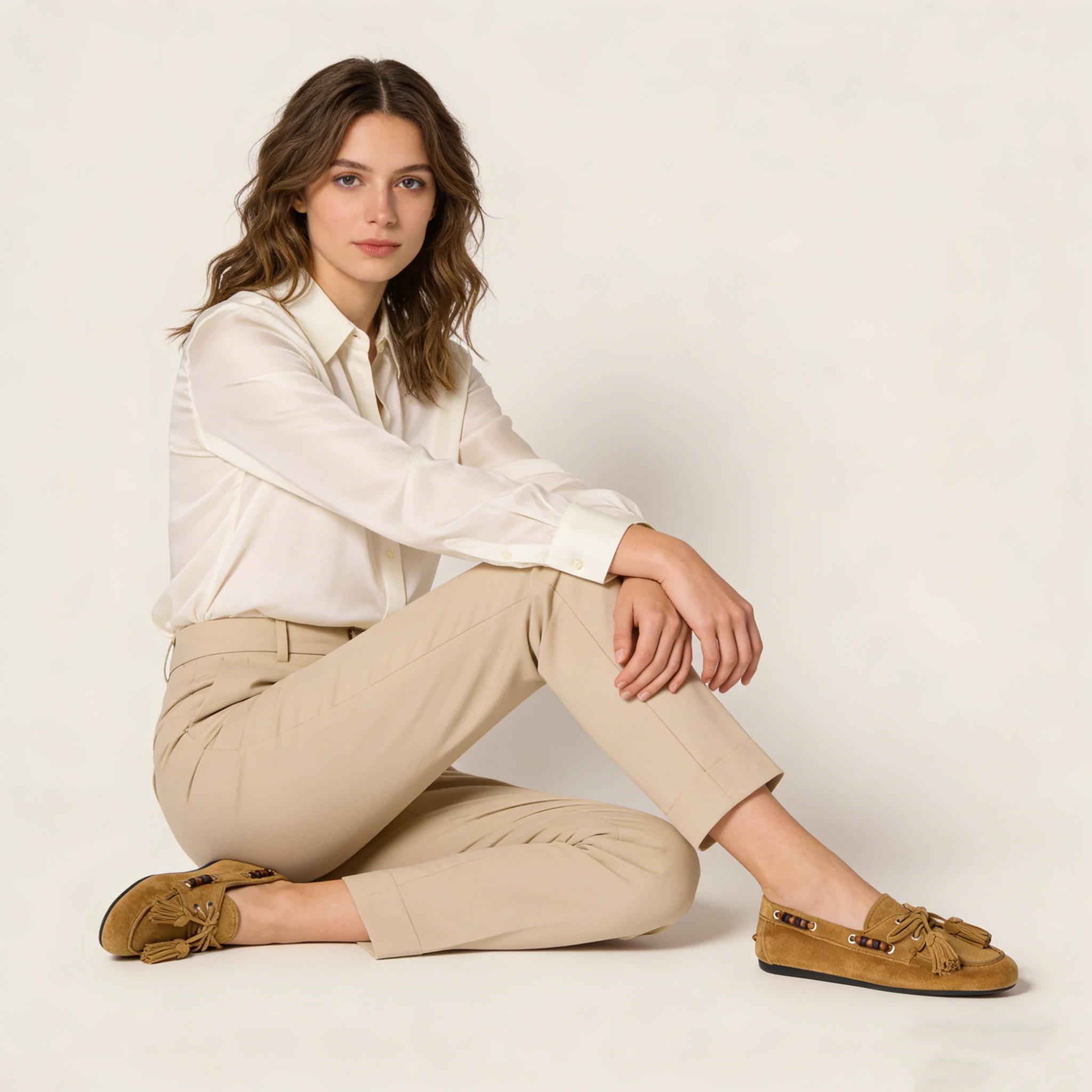 Suede tassel loafers