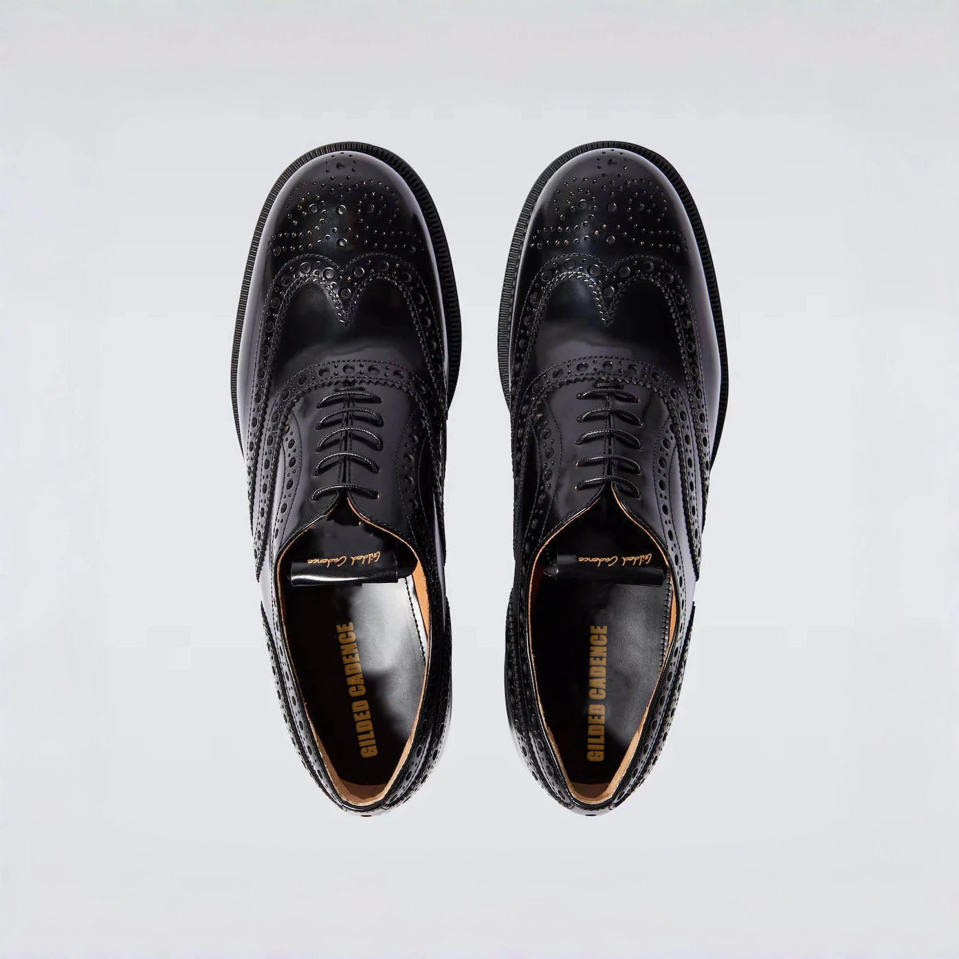 Polished Black Leather Wingtip Brogues