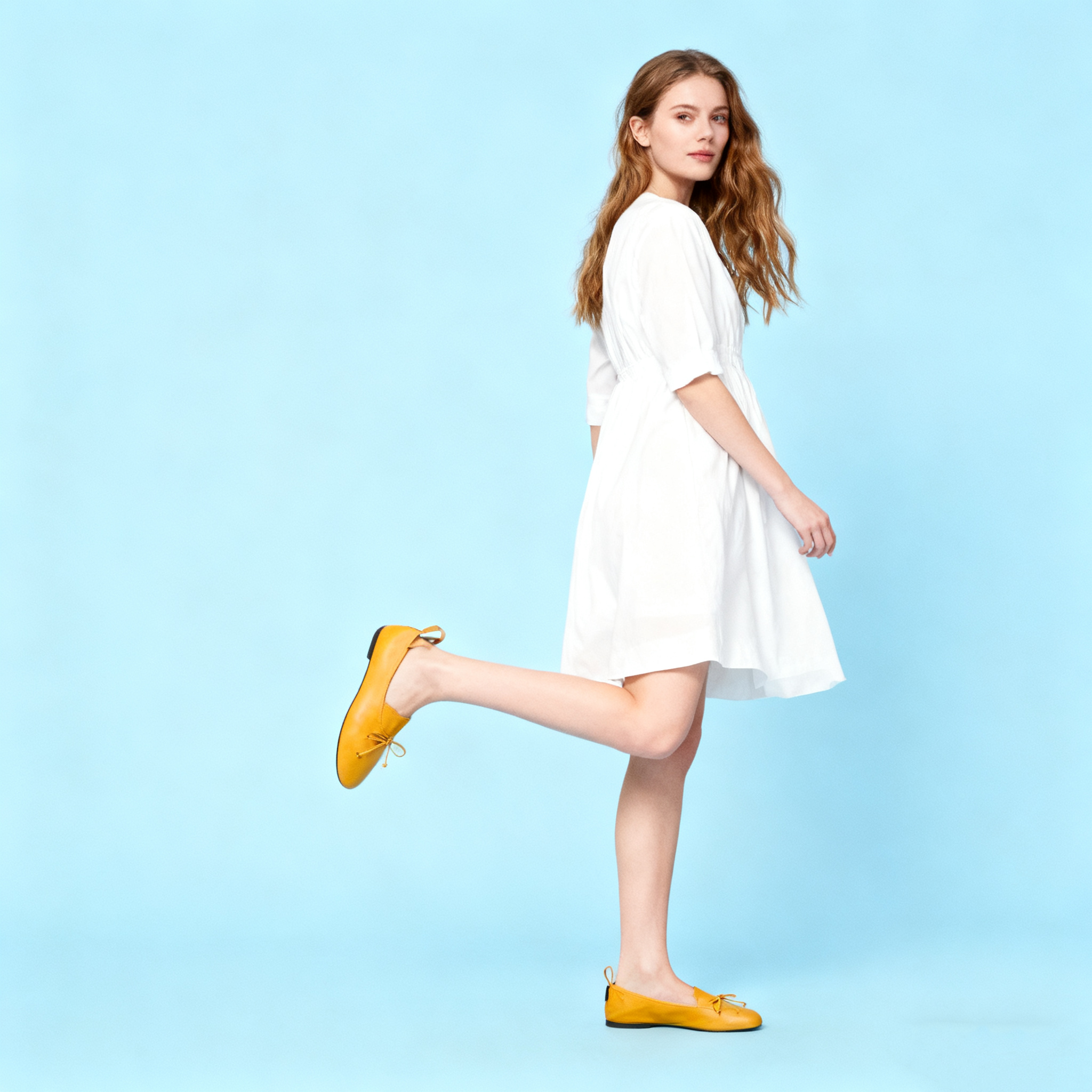 élan nappa leather ballerinas