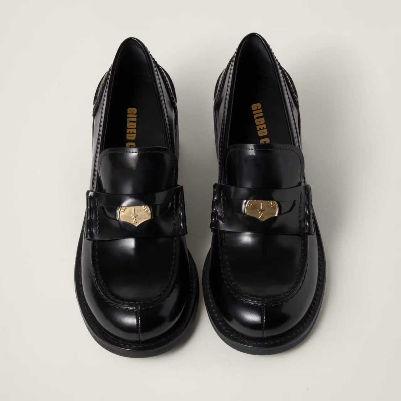 Brushed leather loafers