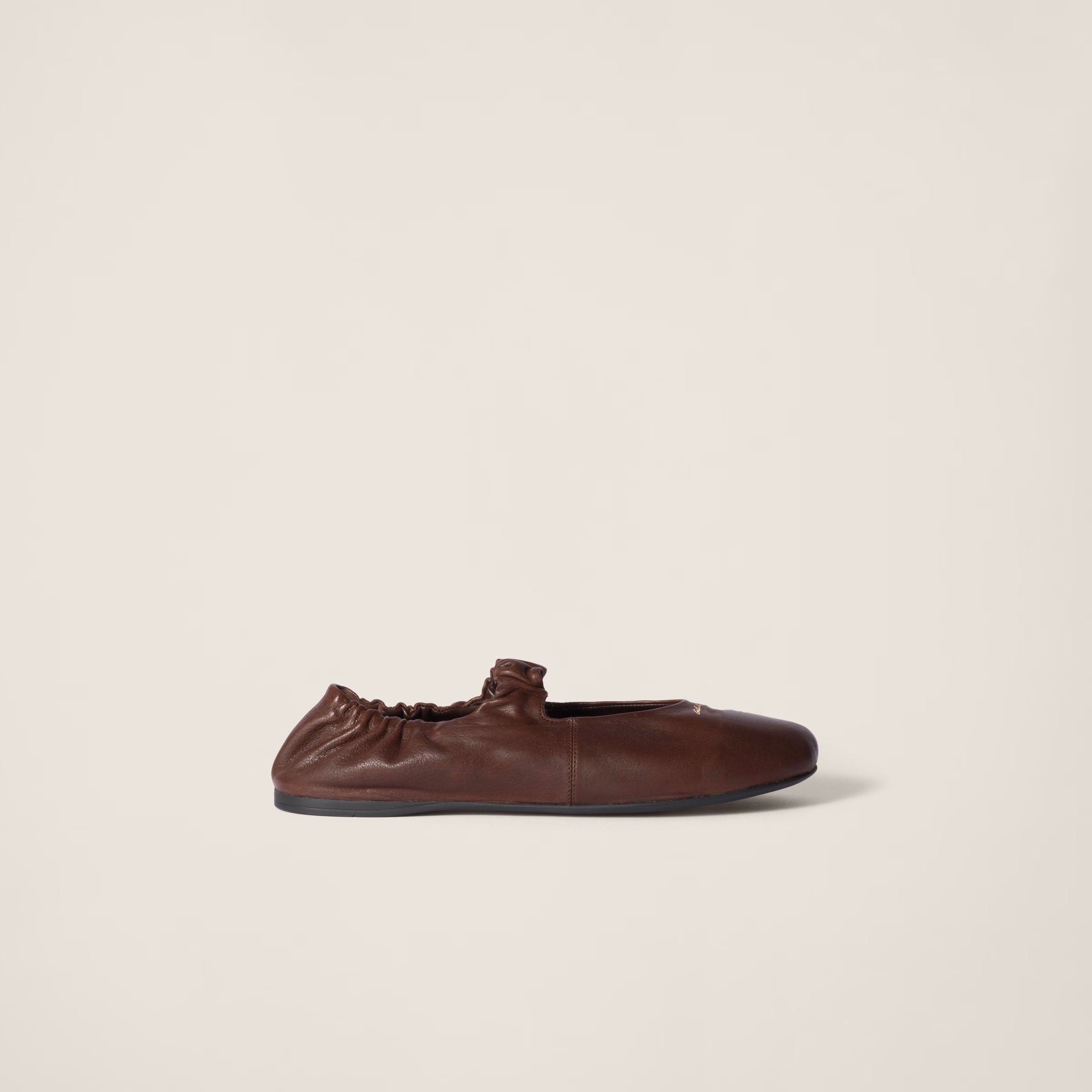 Ruches nappa leather ballerinas