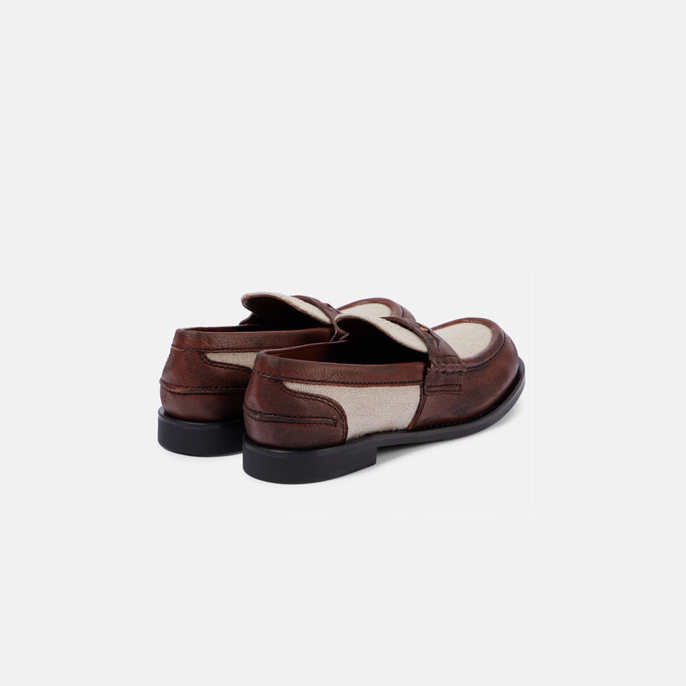 Logo Leather - Trimmed Loafers