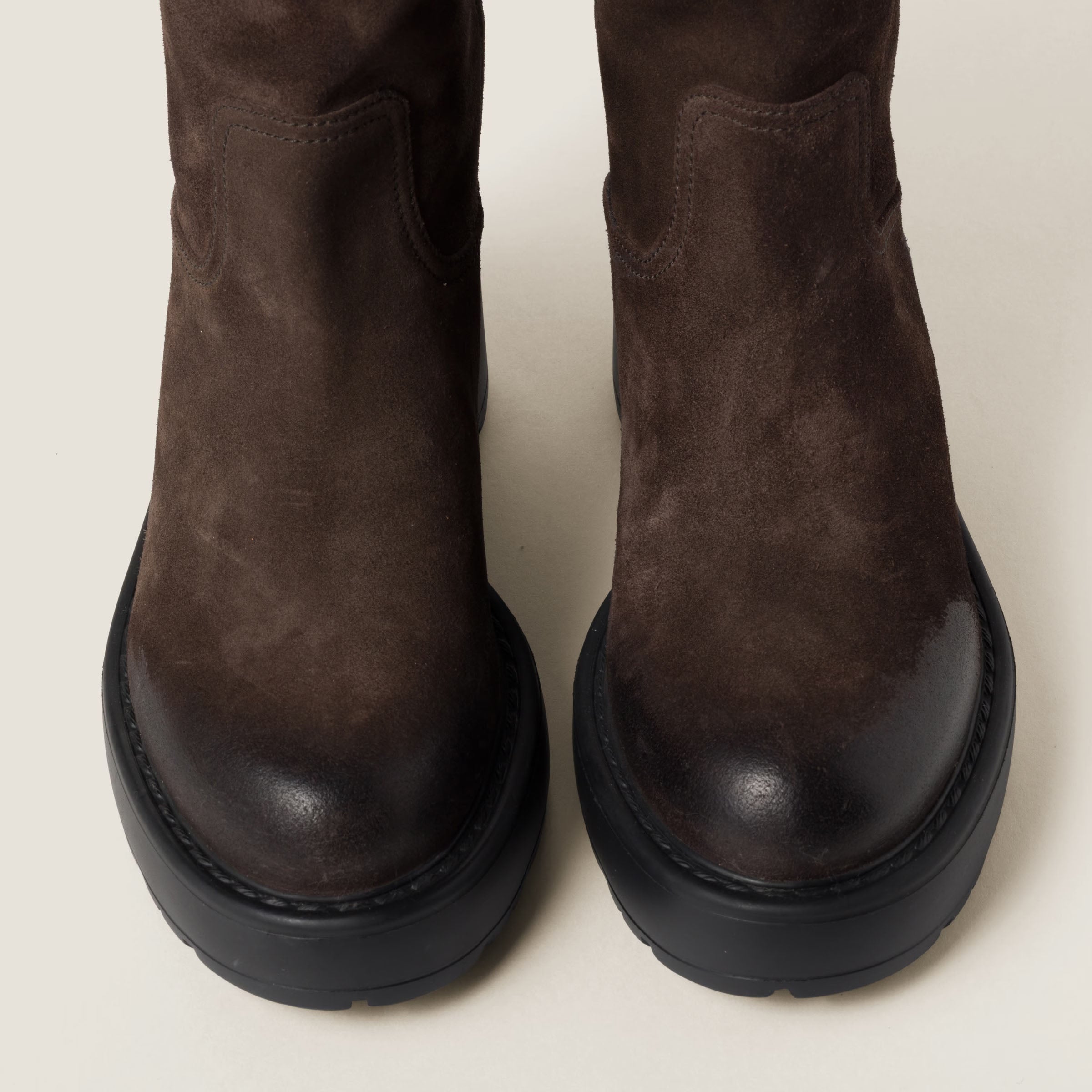 Women's Chocolate Suede Riding Boots