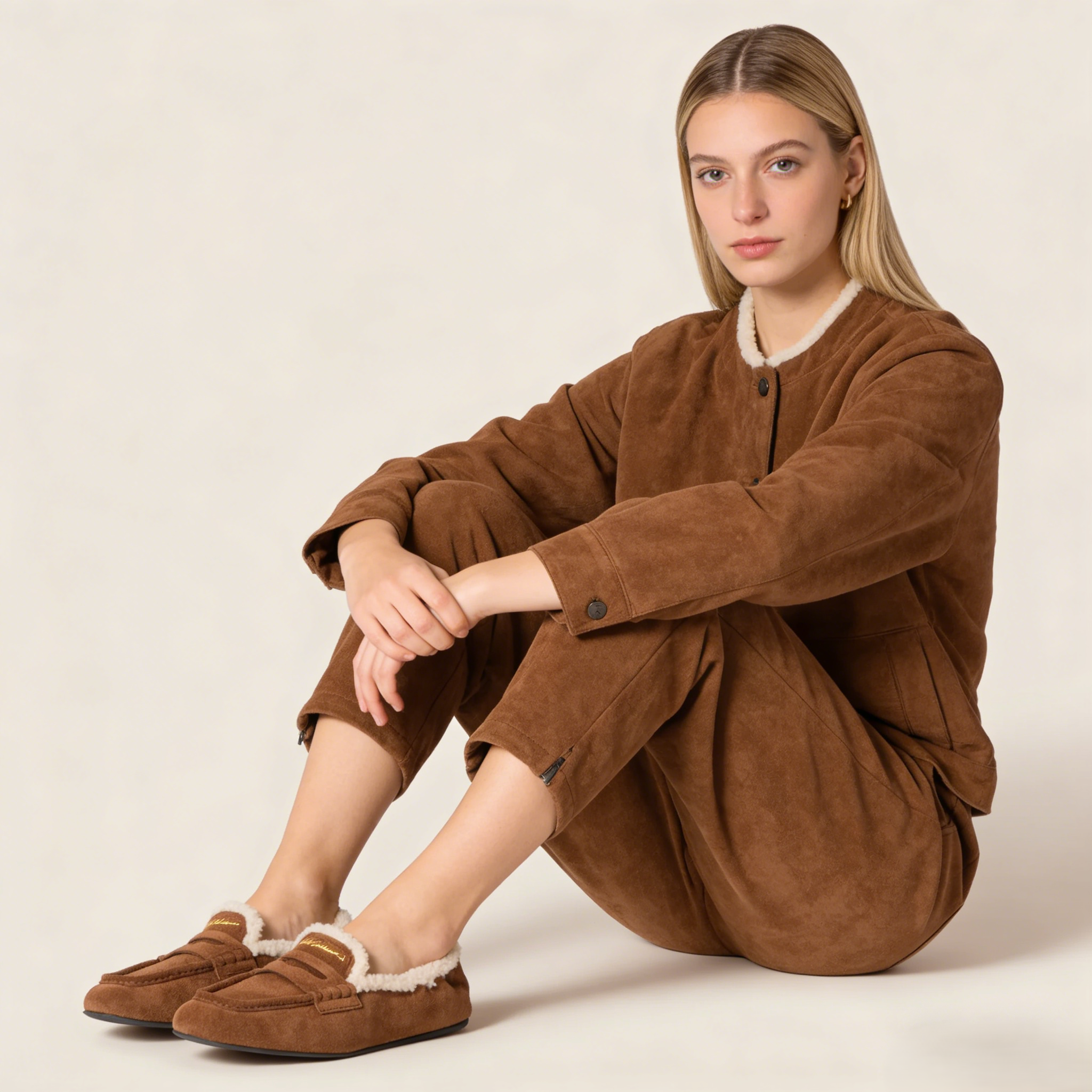 Ruches suede loafers