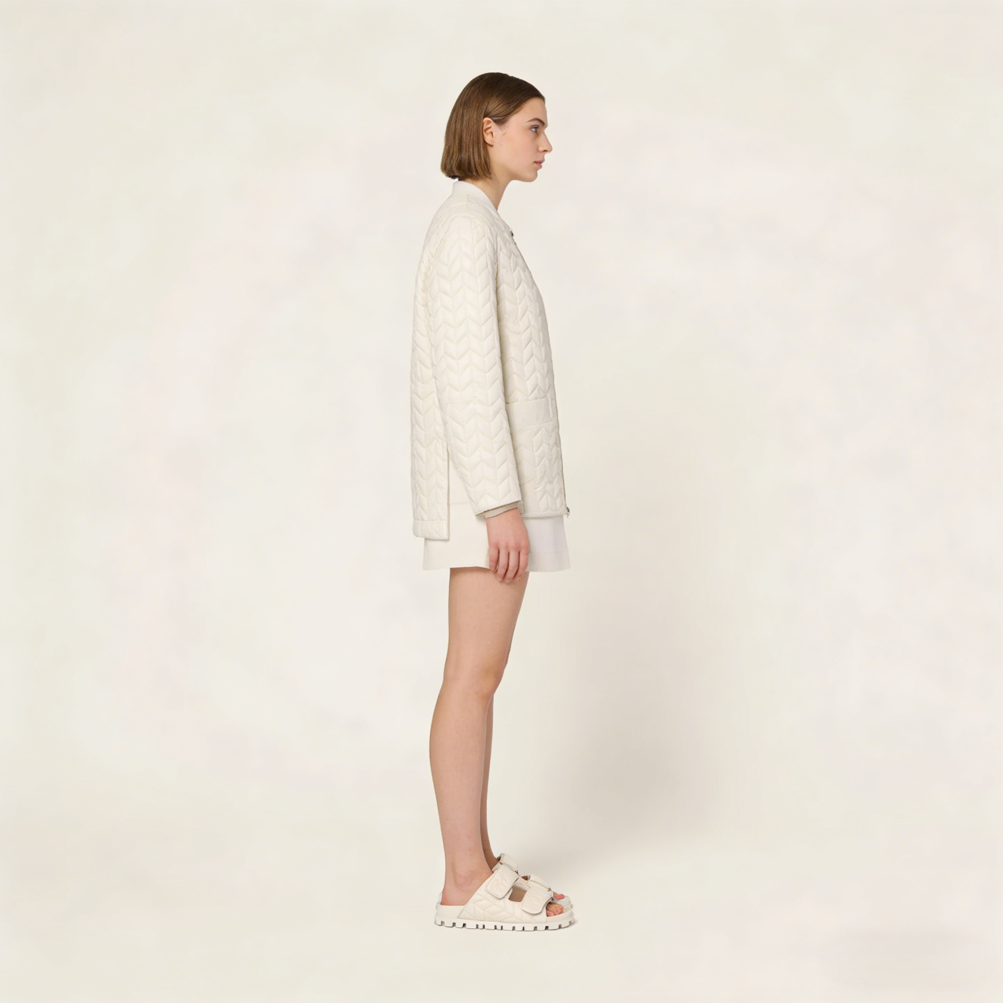 Women's White Quilted Sporty Sandals