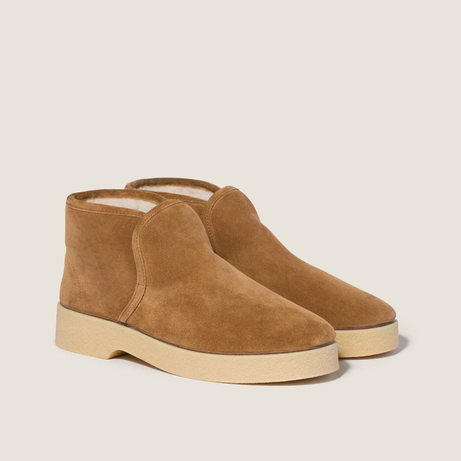 Bronze Metallic Shearling Mini Boots