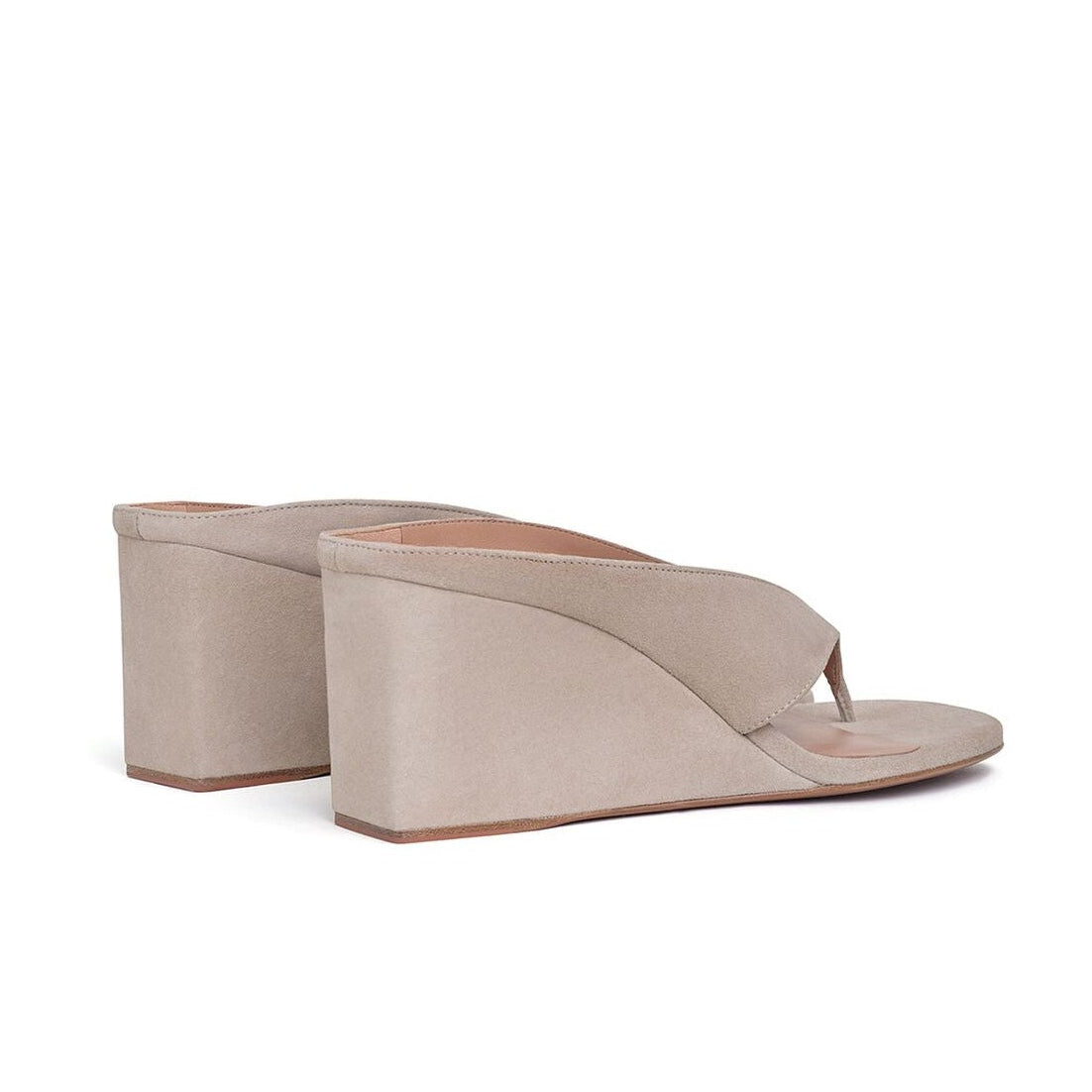 Grege Suede Cube Thong Mules