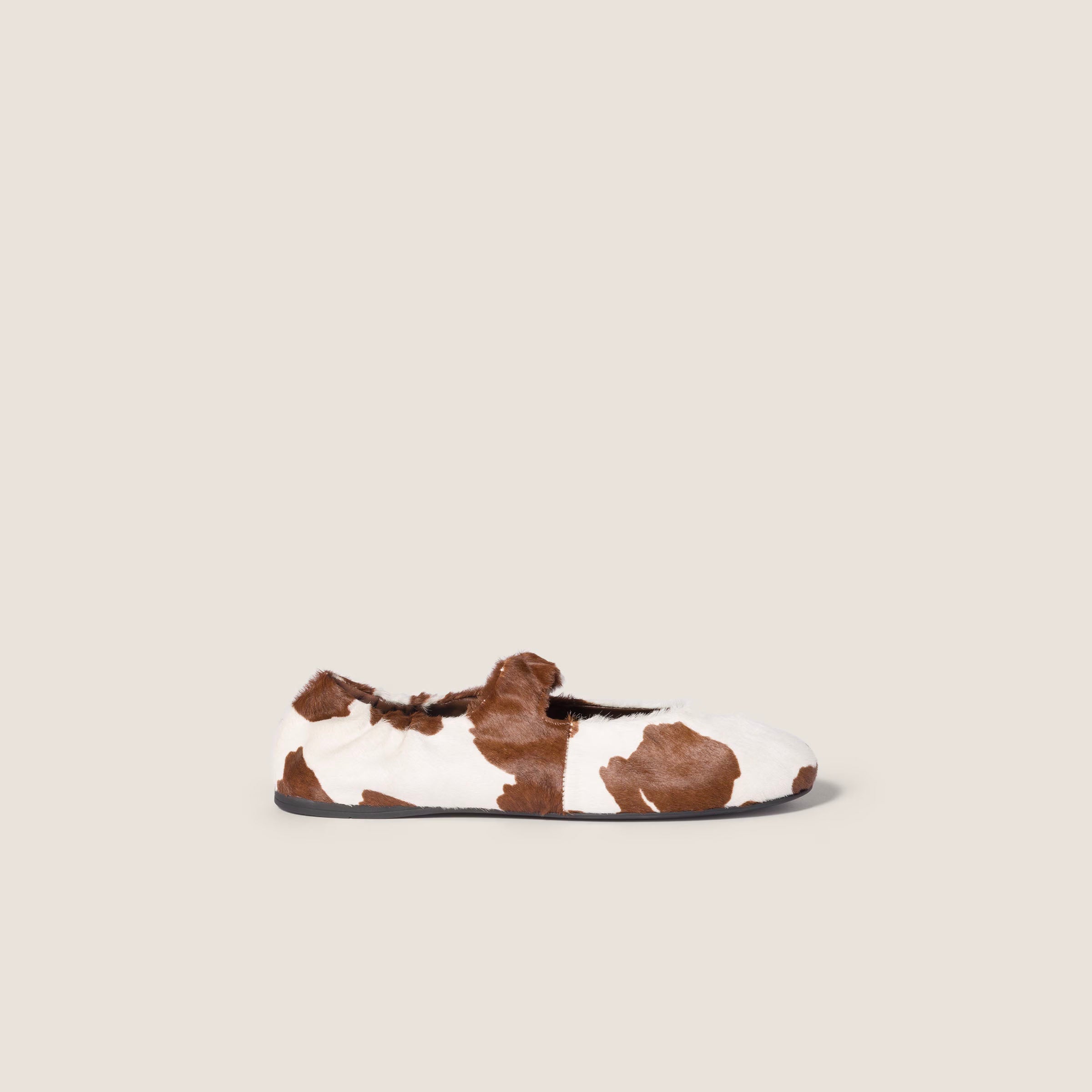 Ruches printed leather ballerinas