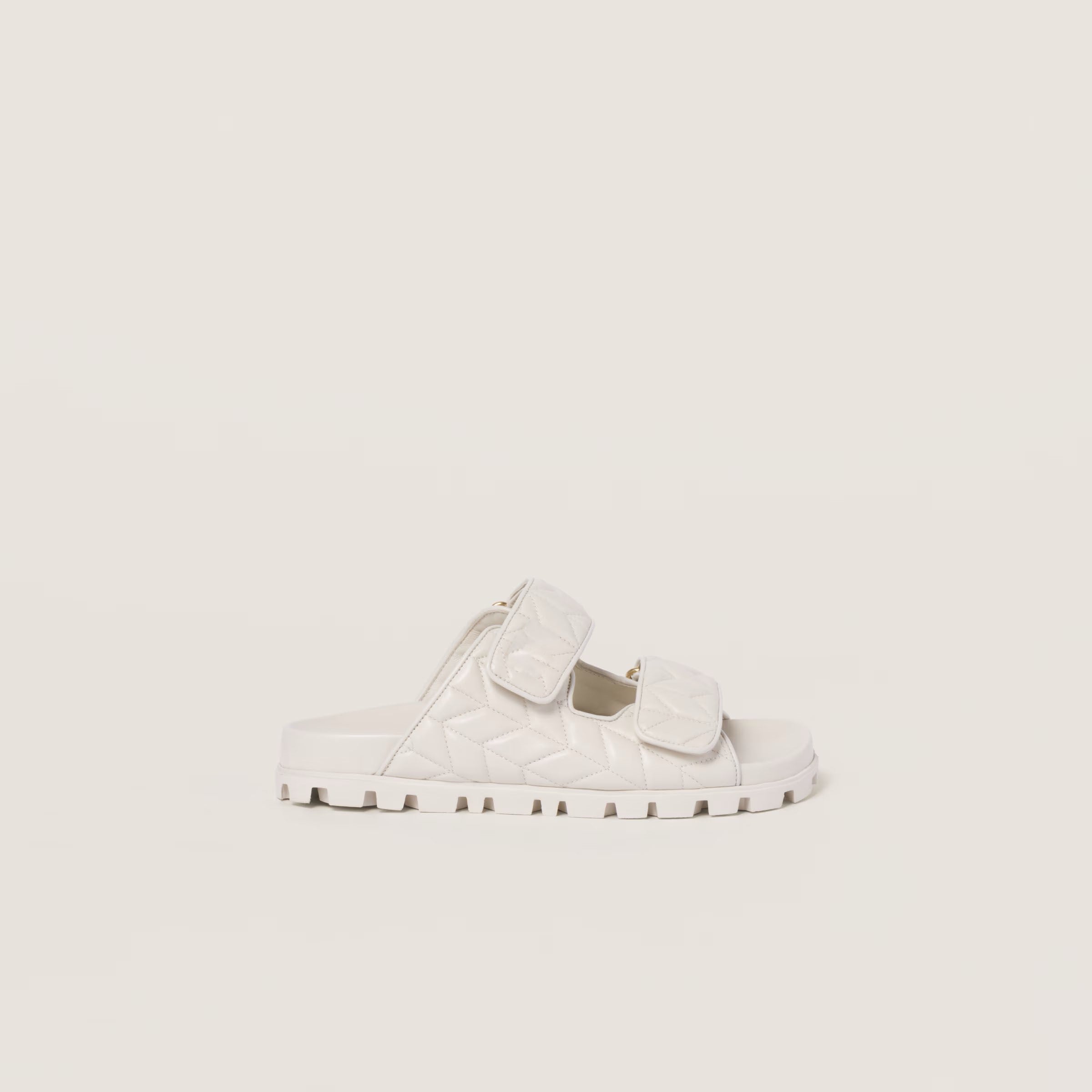 Matelassé nappa leather slides