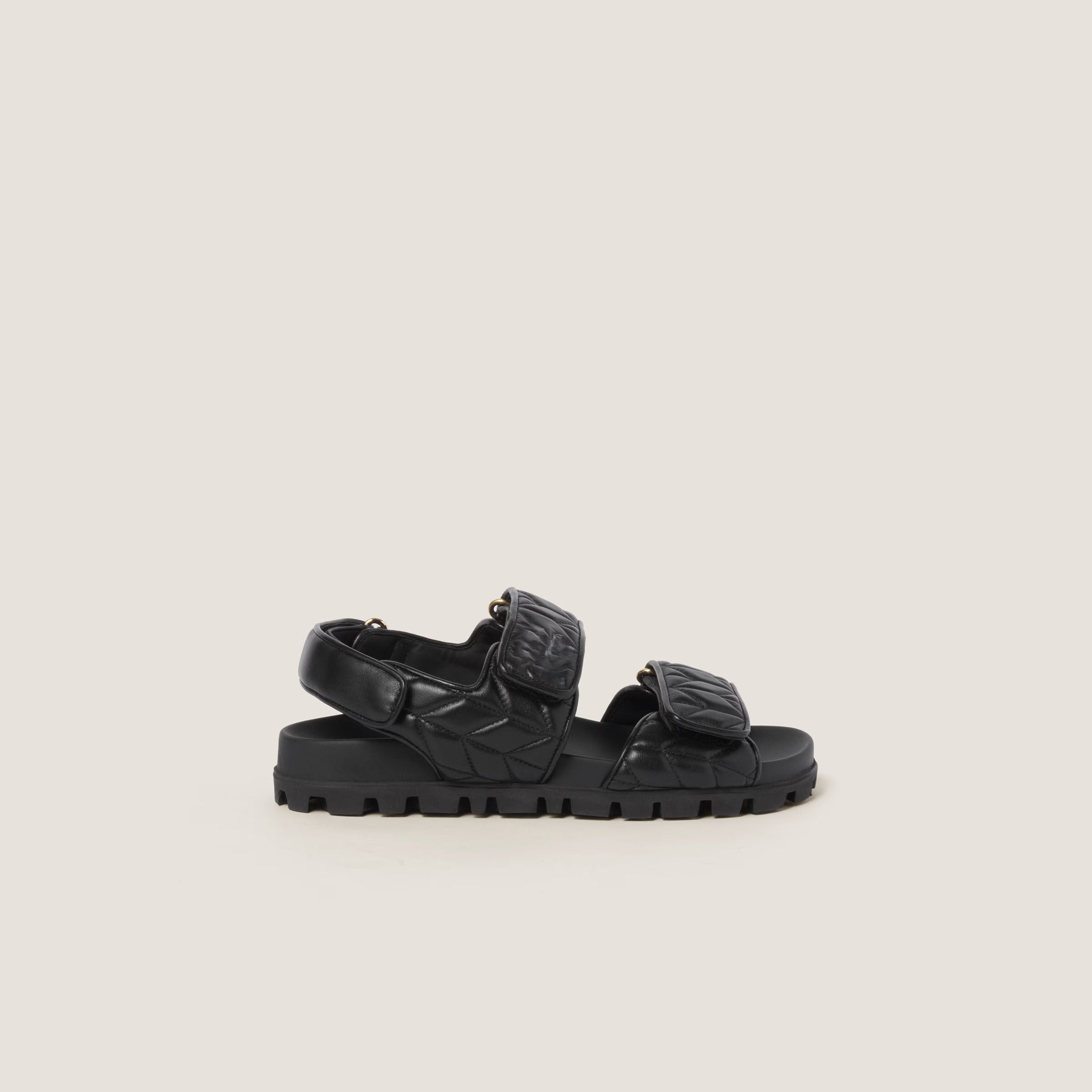 Sporty matelassé nappa leather sandals