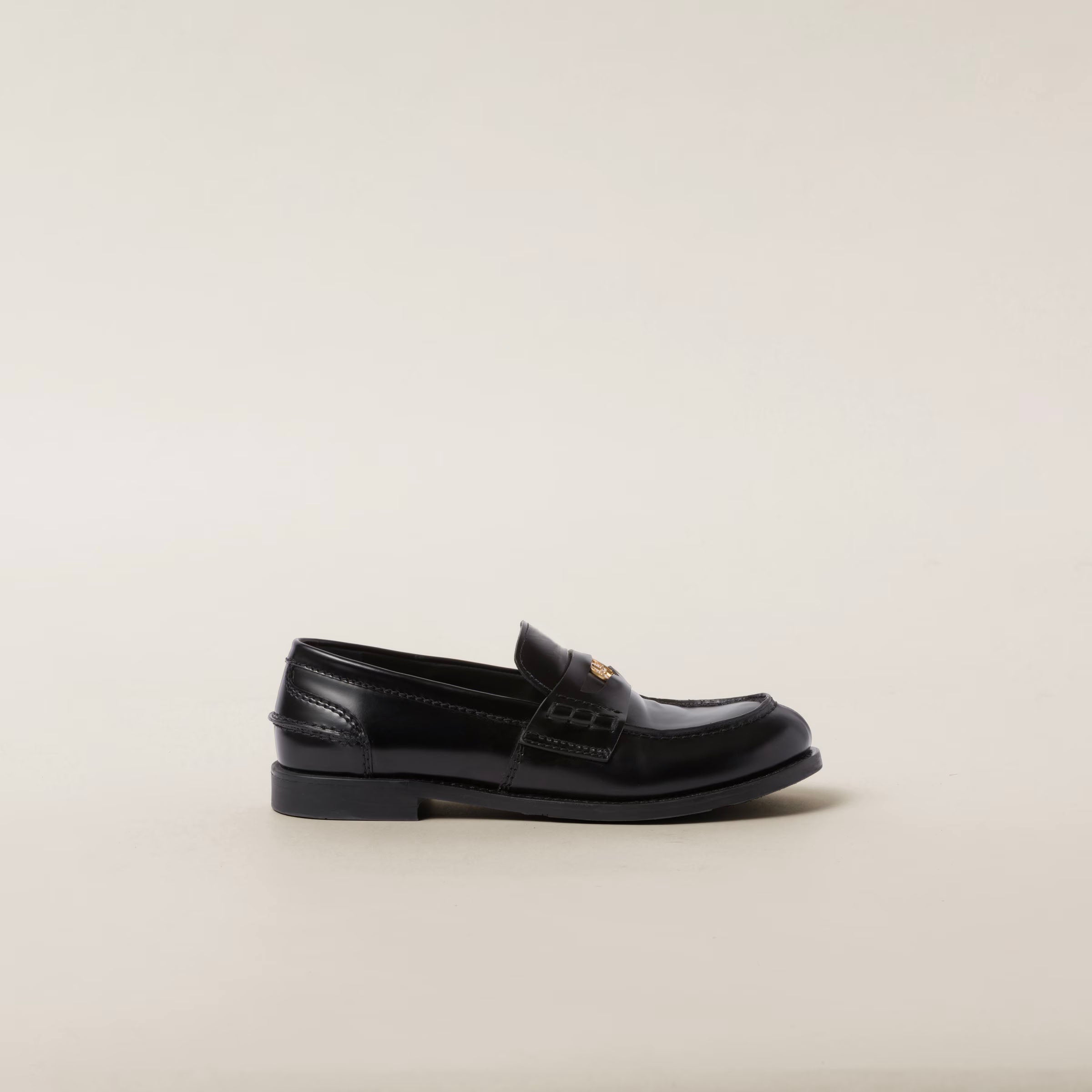 Brushed leather penny loafers