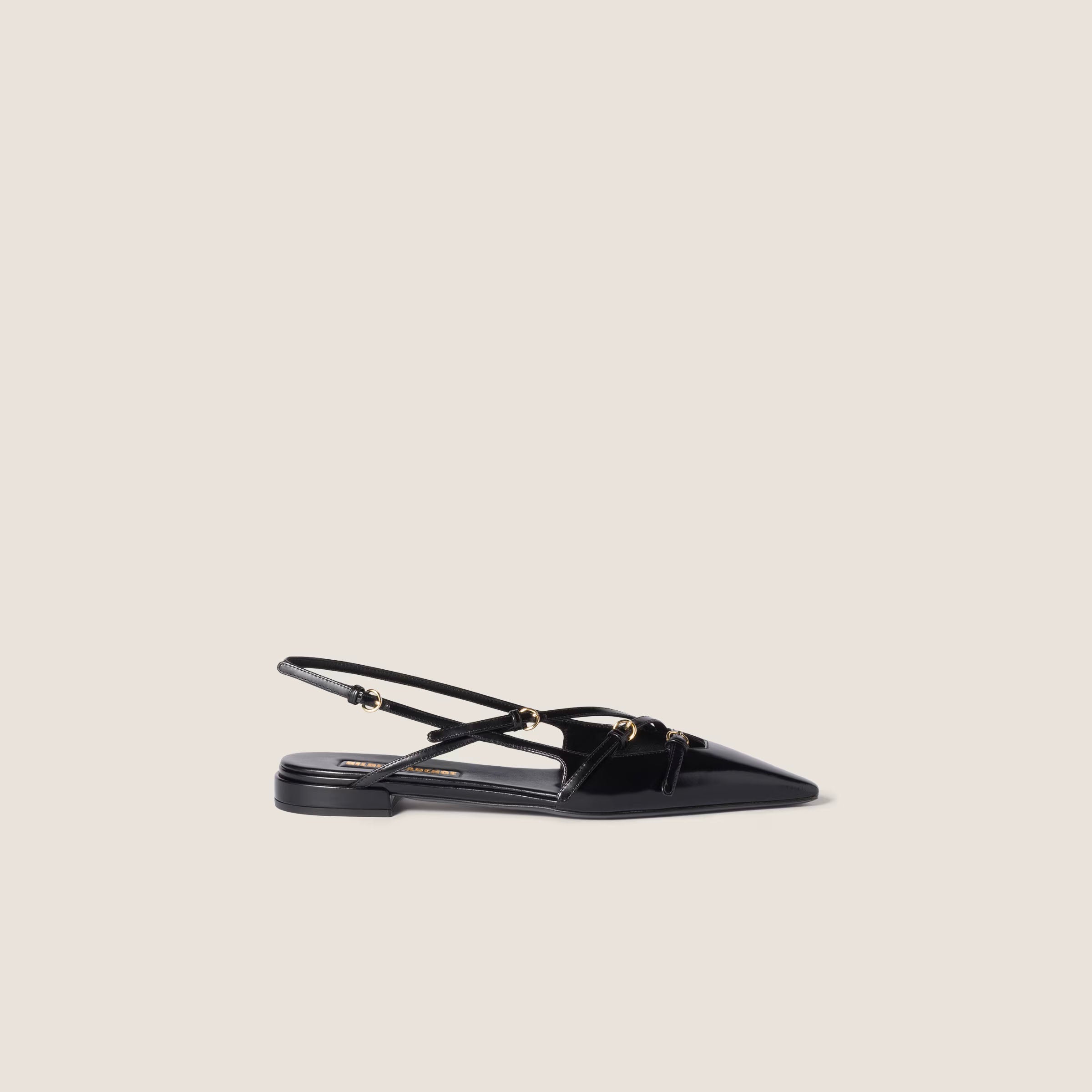Leather slingback ballerinas with buckles