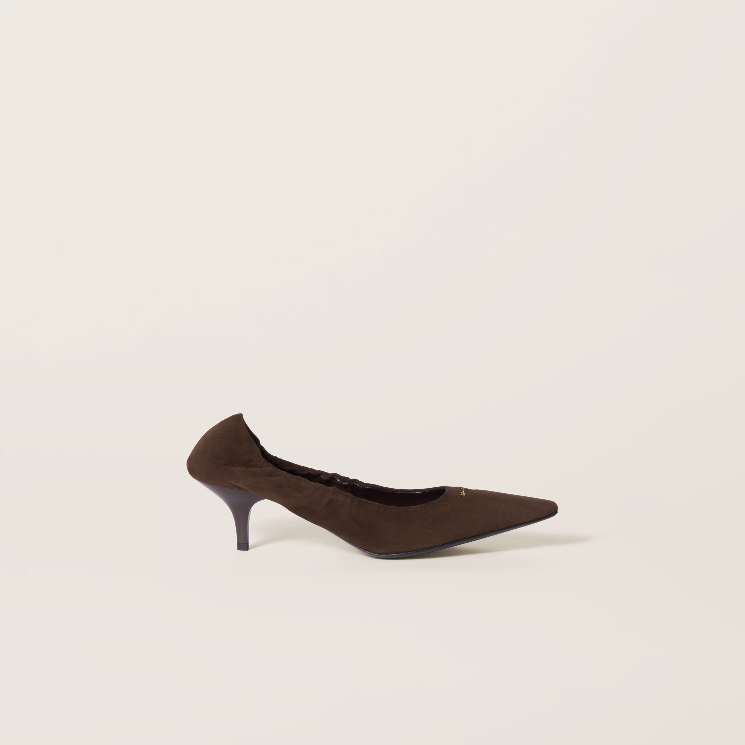 Ruches suede pumps