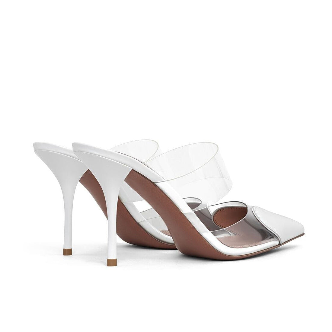 White Heart Patent Leather Mules
