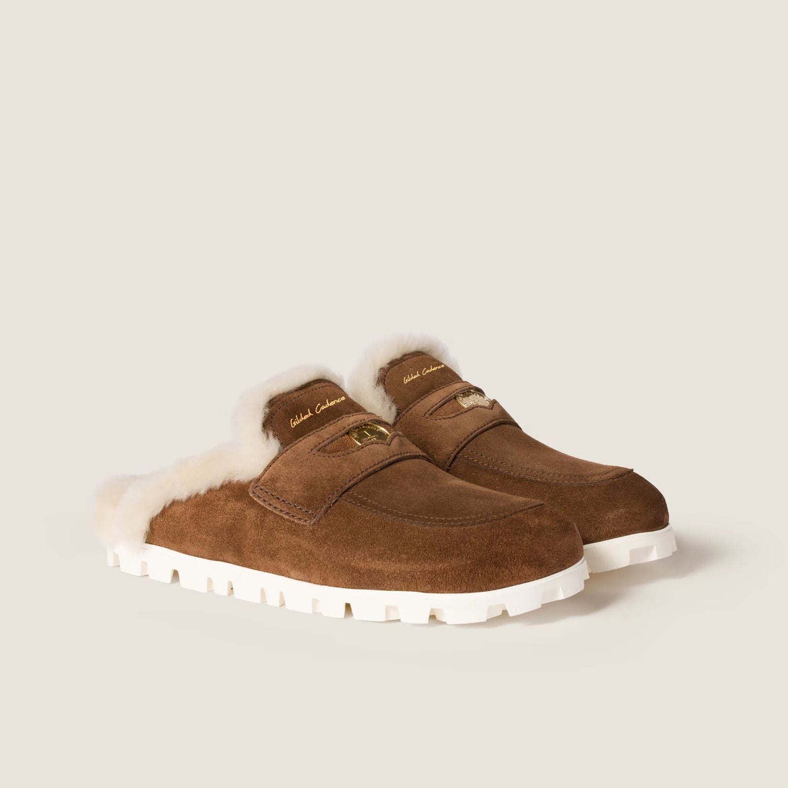 Minimalist Suede Slip-On Mules - Brown