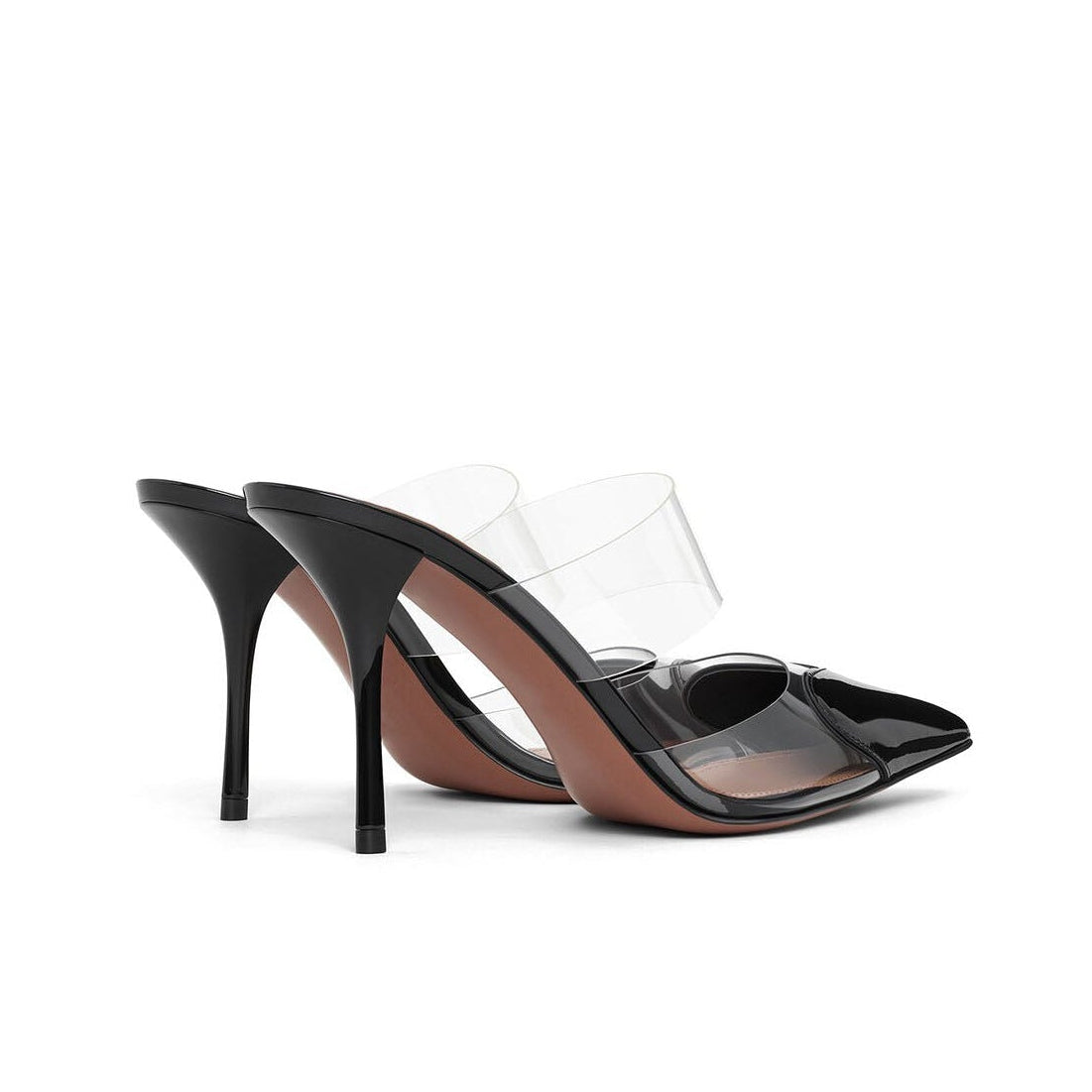 Heart Mules in Patent Leather black