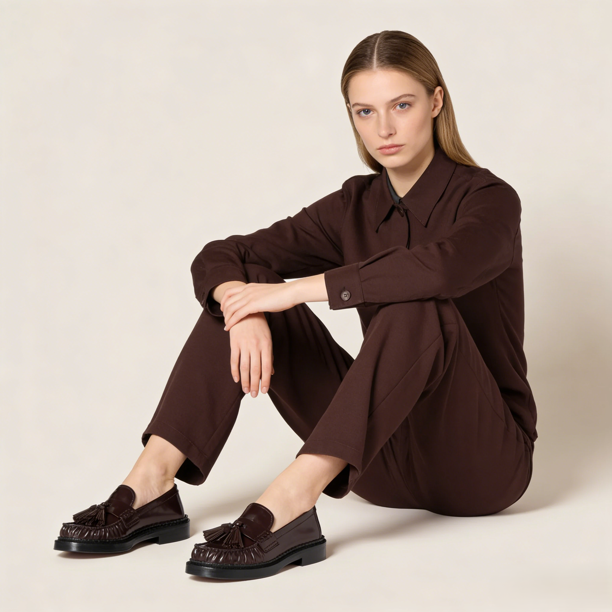 Tassel loafers in polished leather