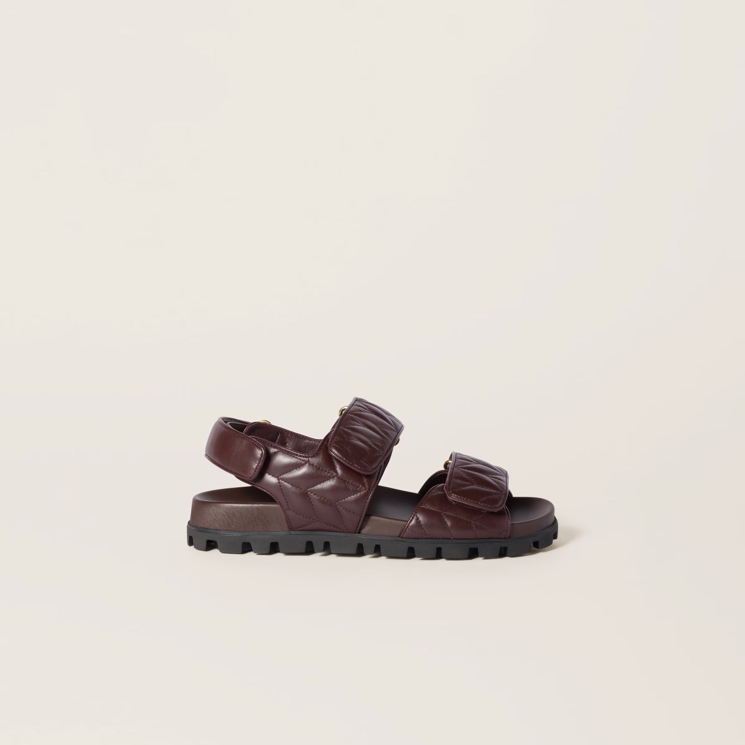 Sporty matelassé nappa leather sandals