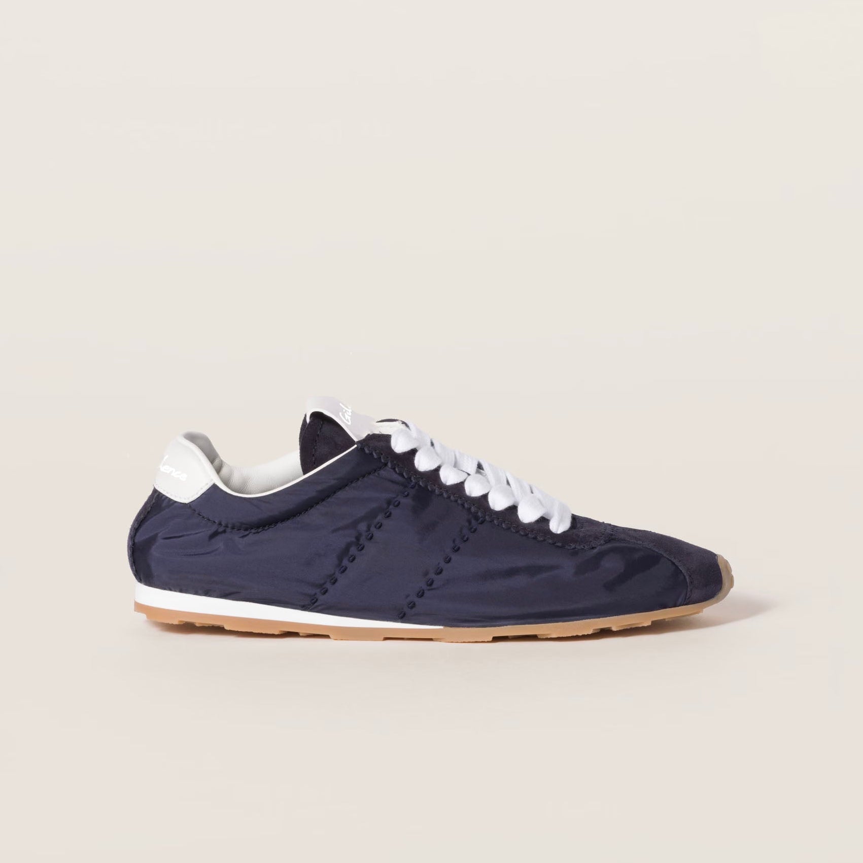 Plume technical fabric and suede sneakers