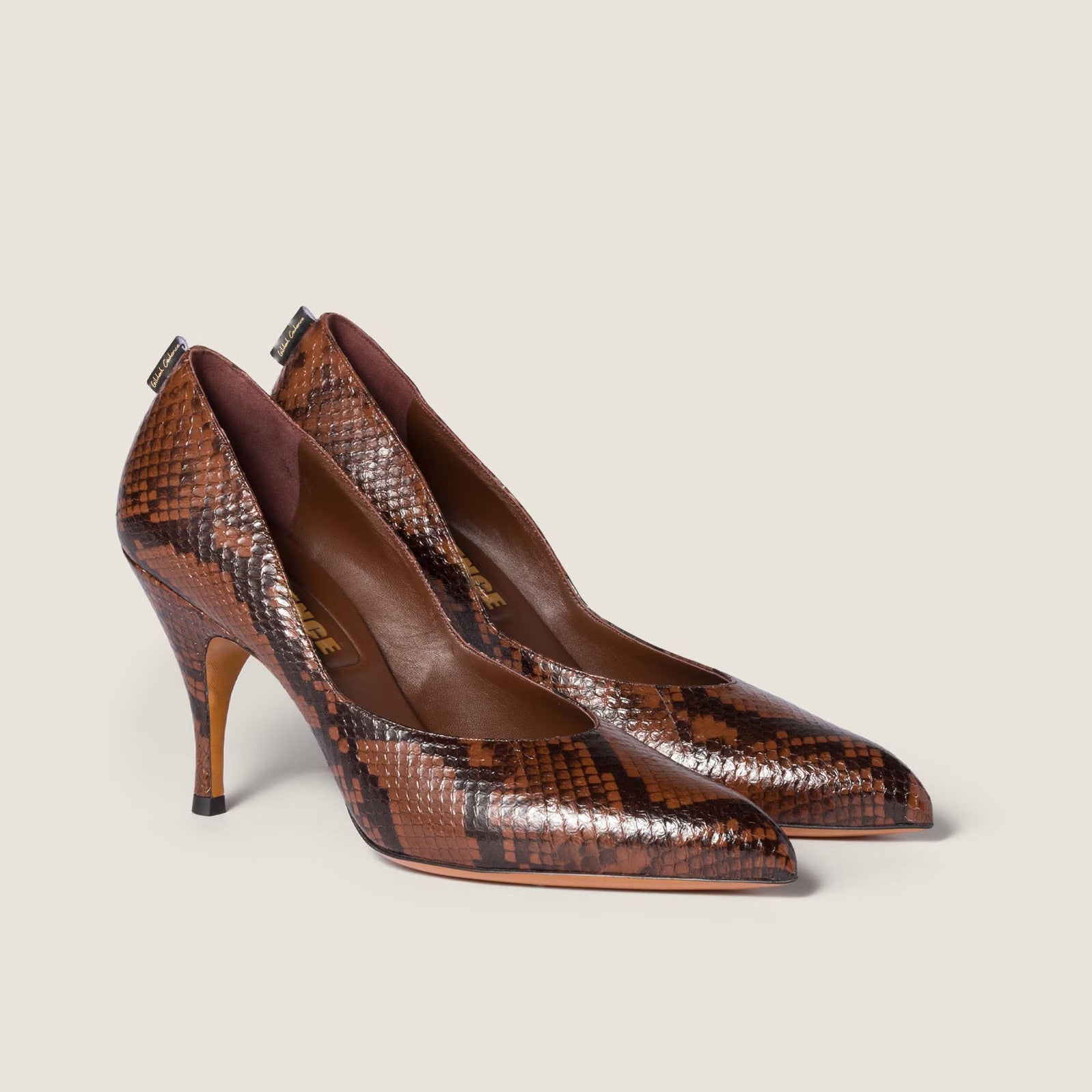 Python-Print Ayers Leather Pumps