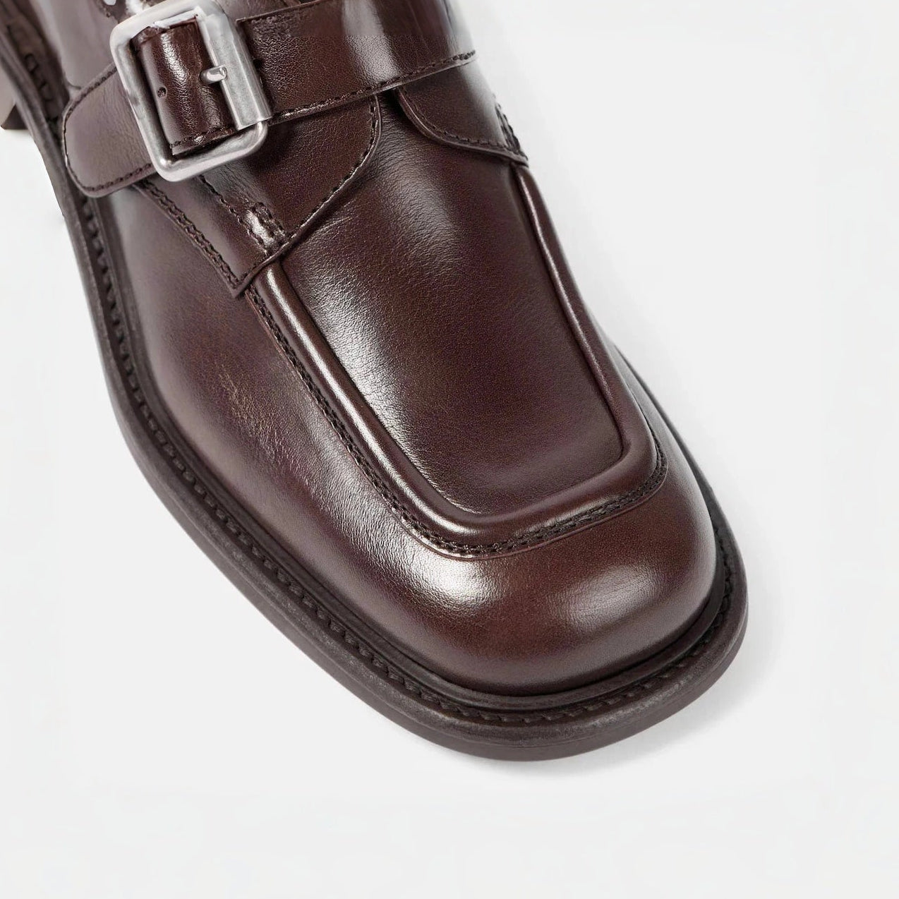 Dark Brown Polished Leather Brogue Shoes