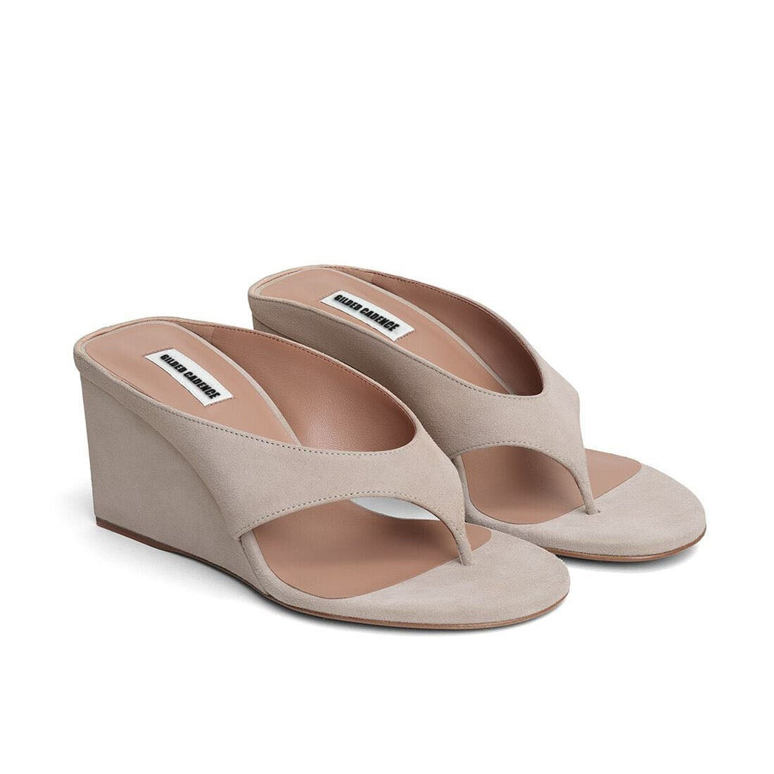 Grege Suede Cube Thong Mules