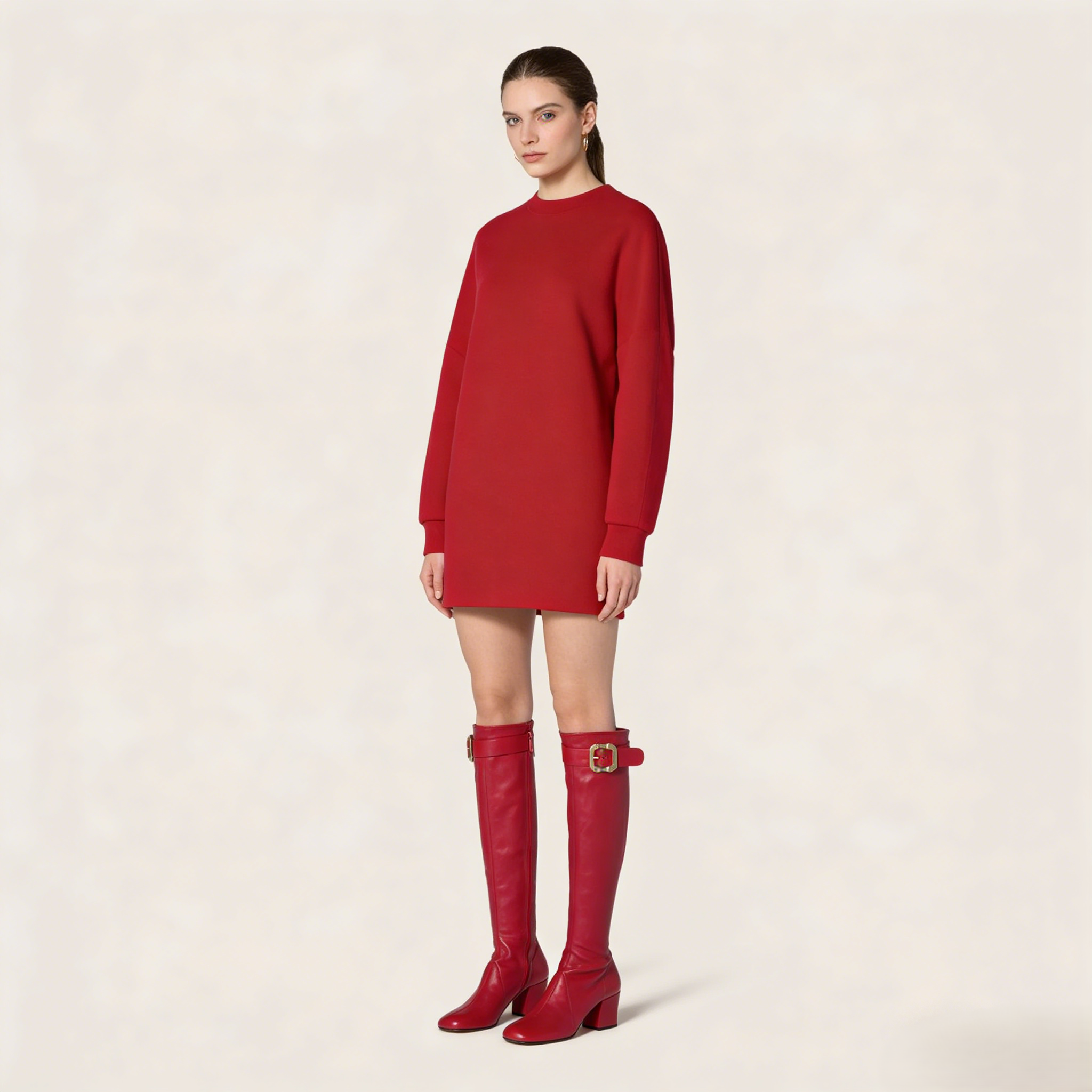 Nappa leather boots with buckle