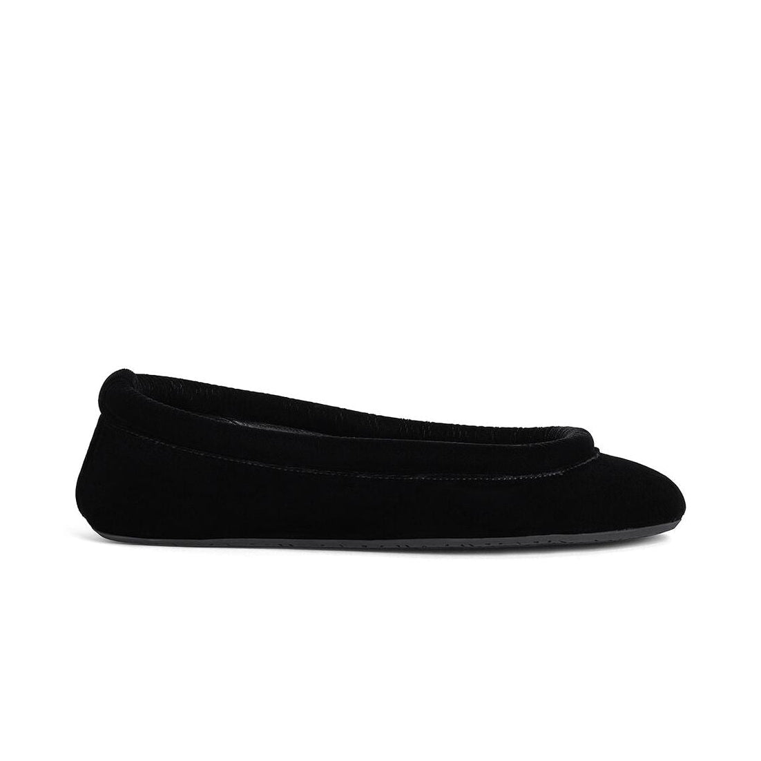 Black Velvet Square Toe Ballet Flats