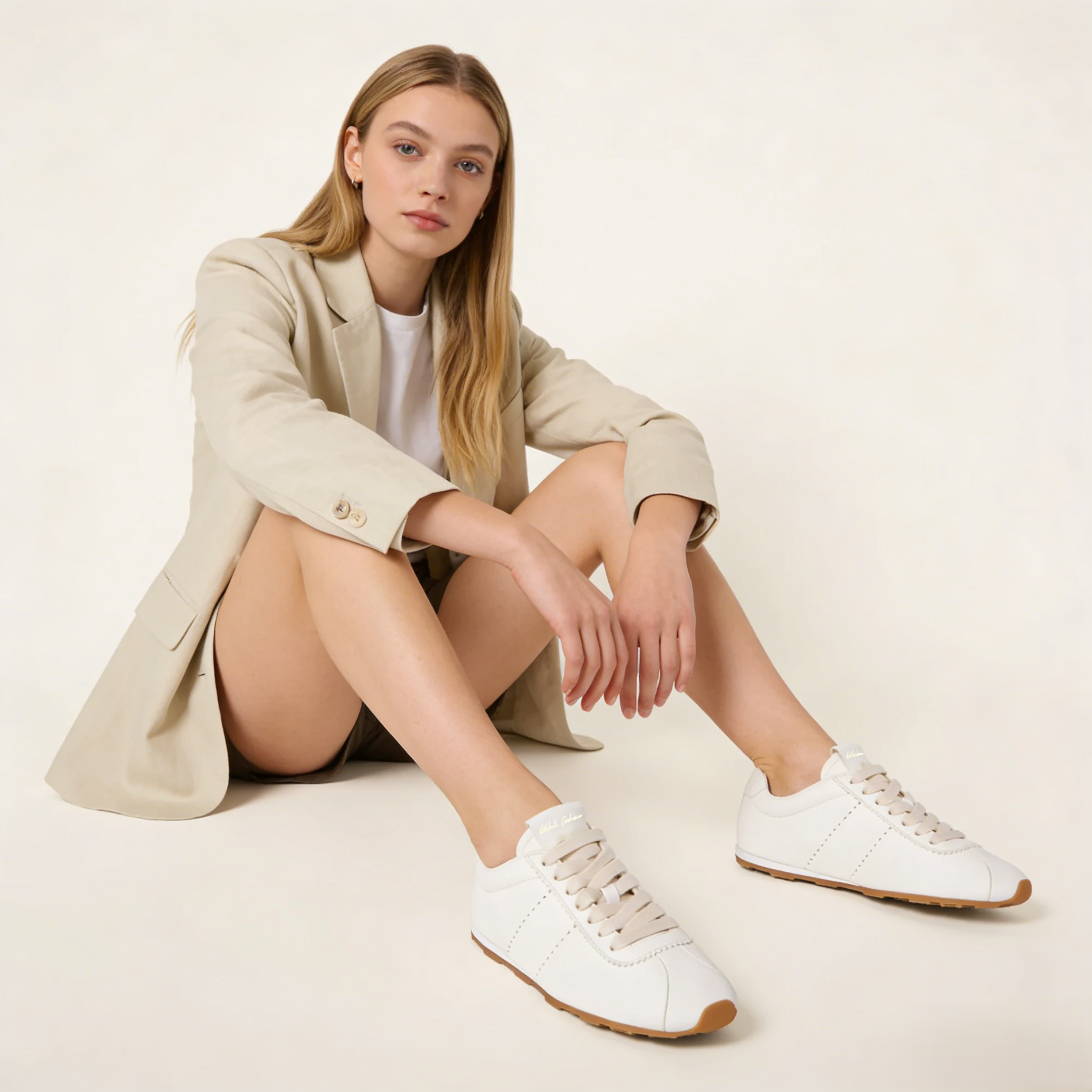 Plume nappa leather sneakers