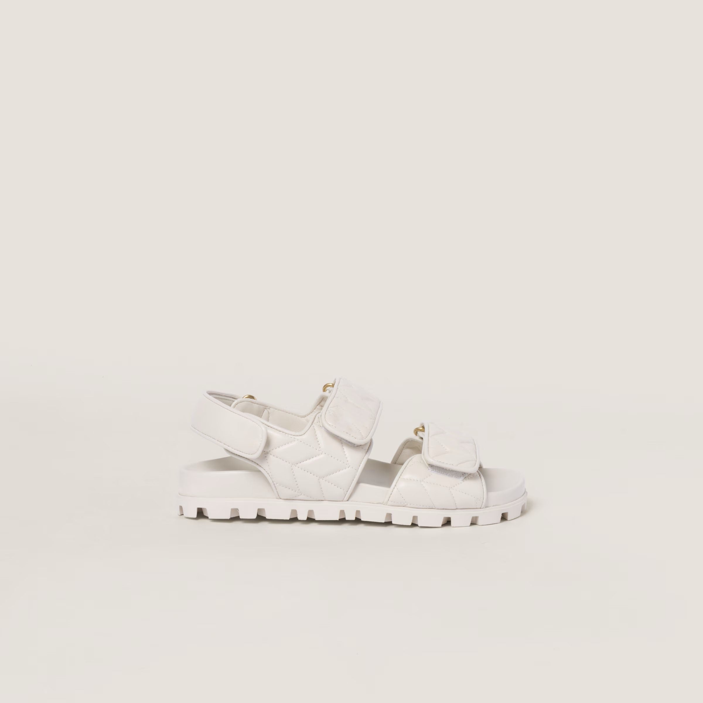 Sporty matelassé nappa leather sandals