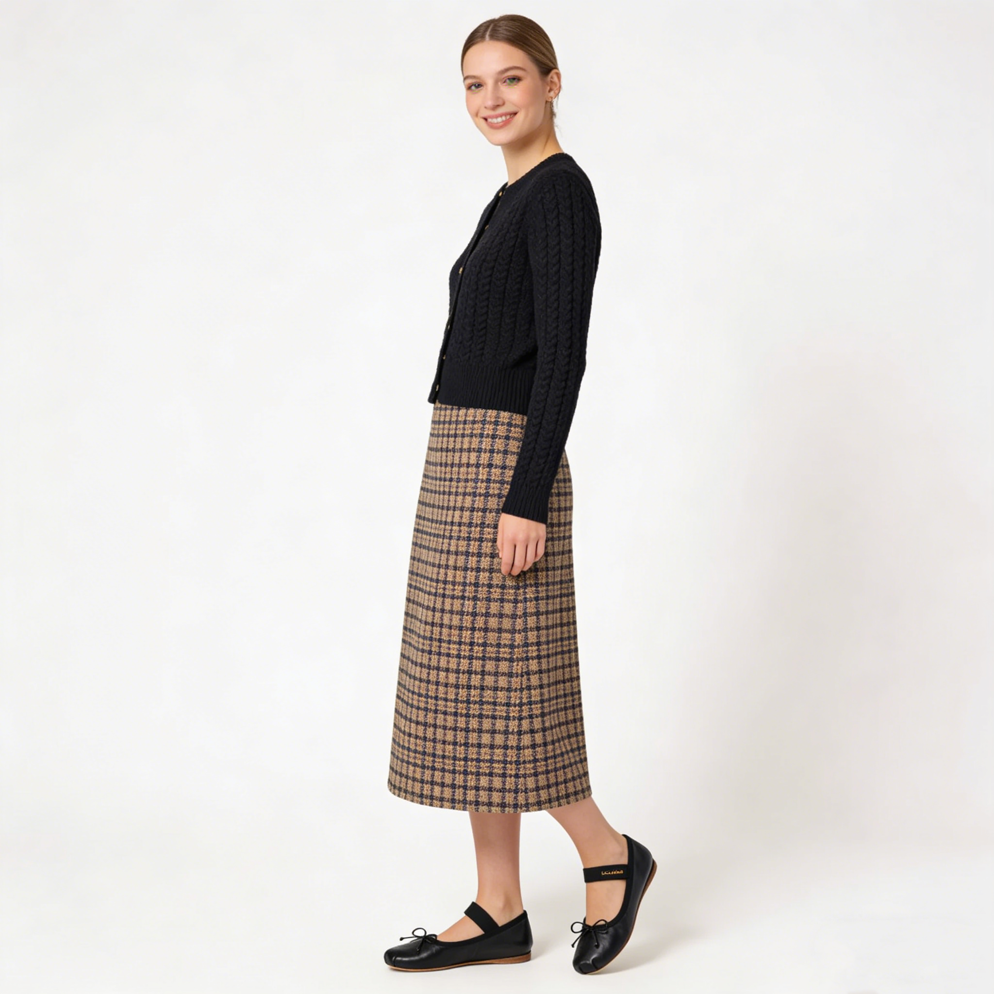 Black Goatskin Leather Ballet Flats