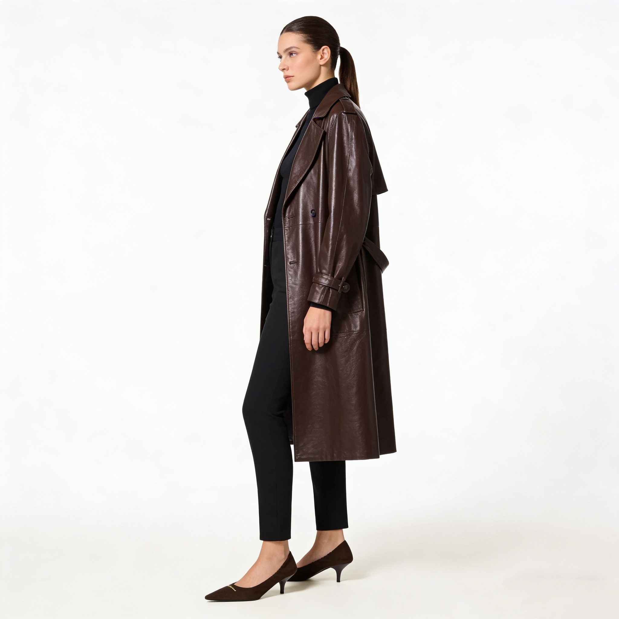 Women's Caramel Suede Ruched Pumps