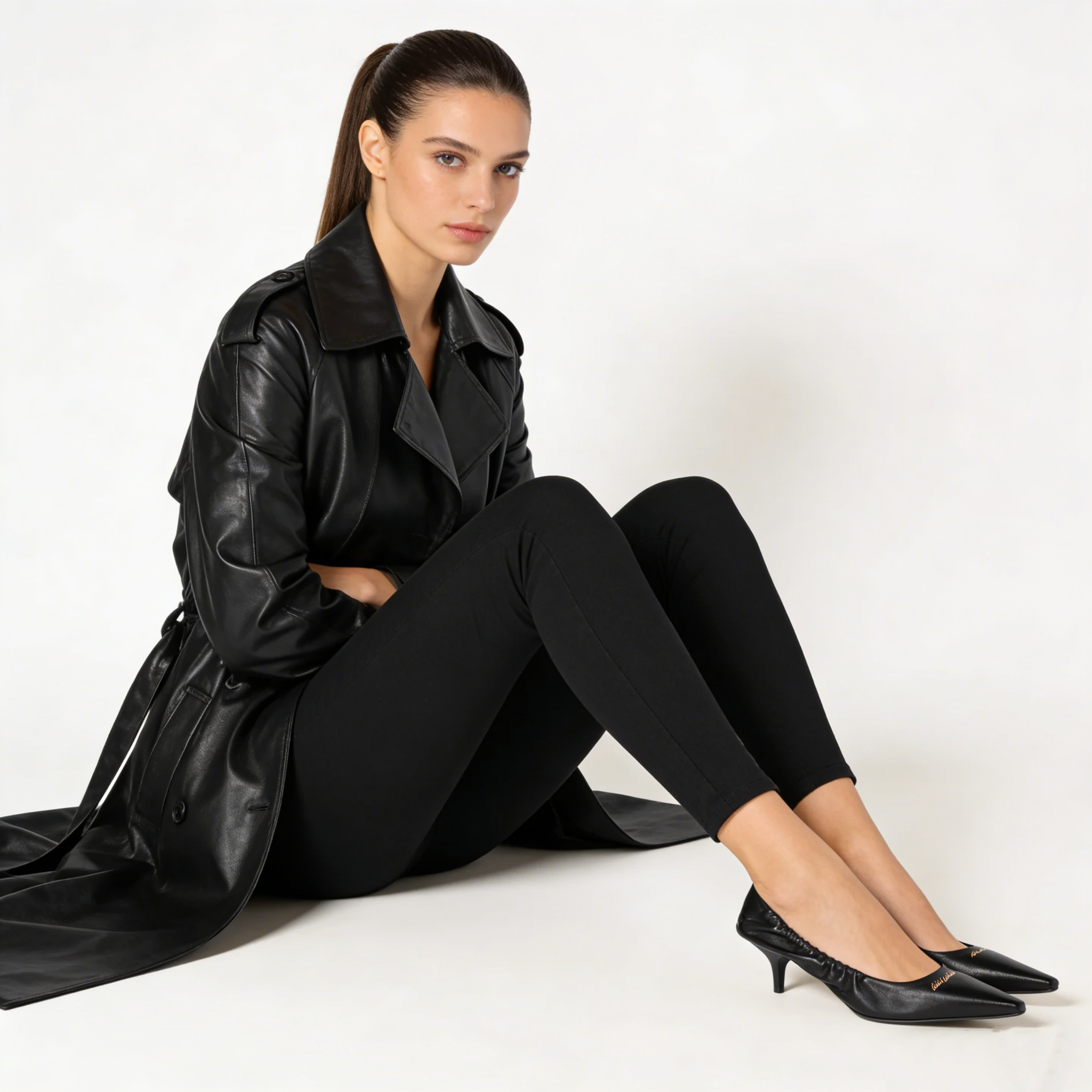 Women's Black Soft Nappa Leather Pumps