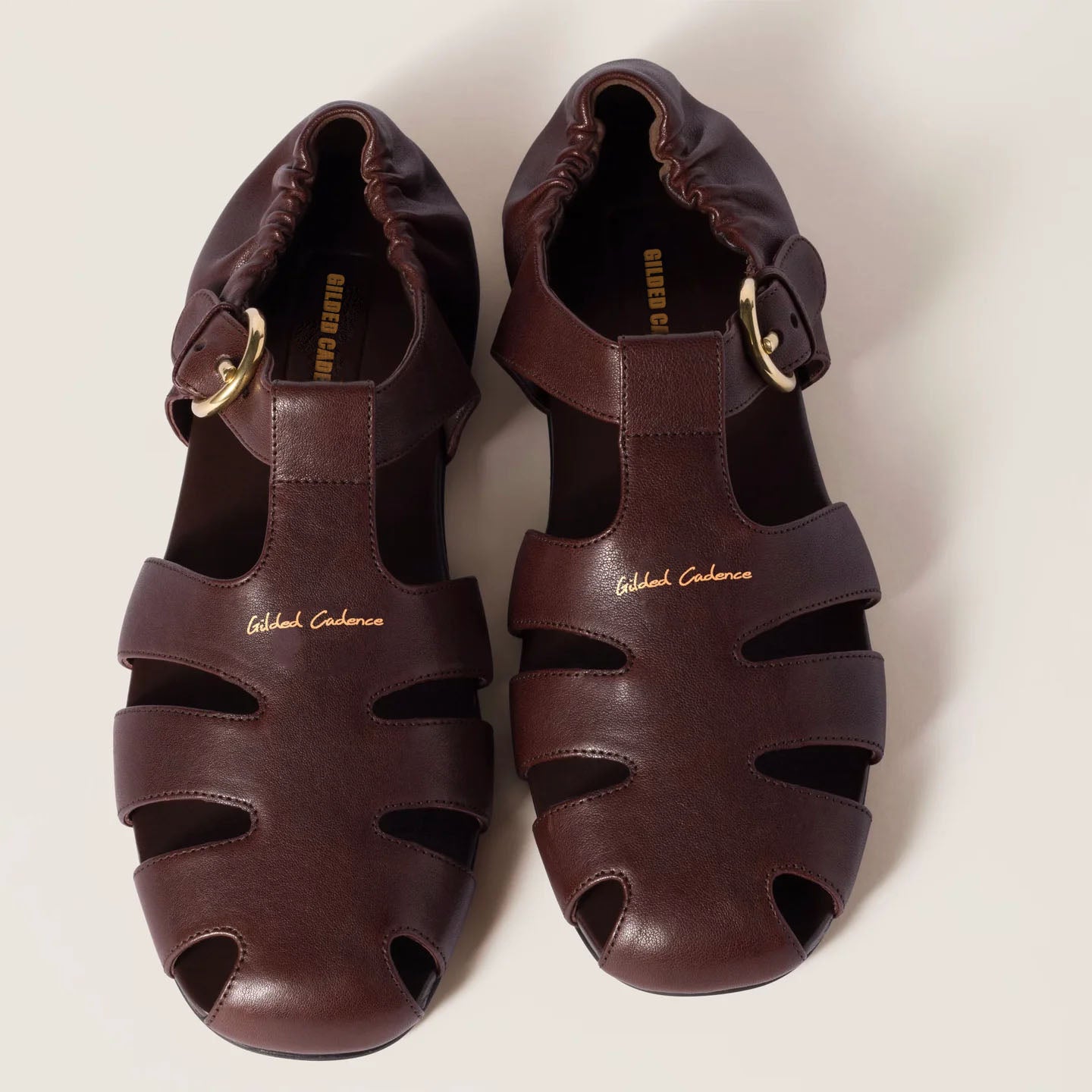 Ruches nappa leather fisherman's sandals