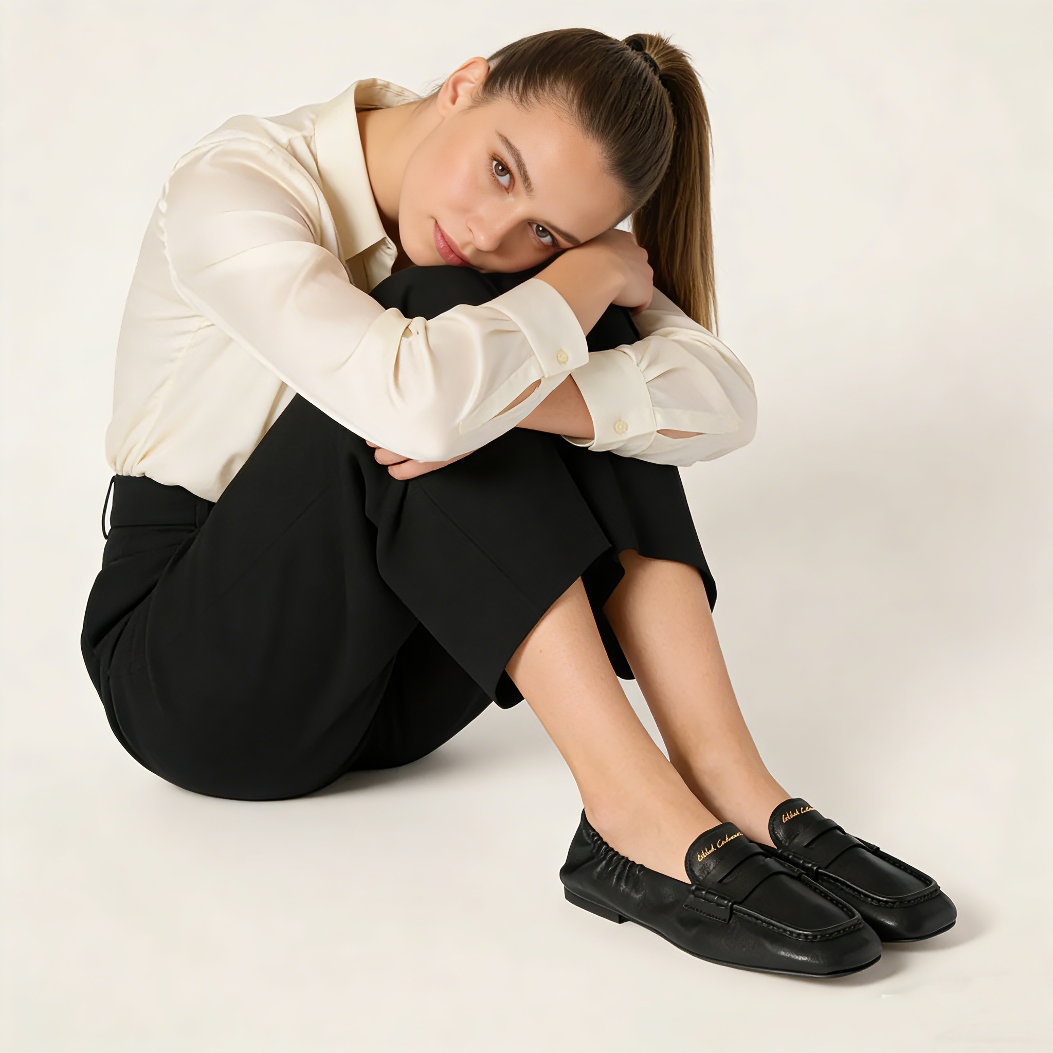 Ruches nappa leather loafers