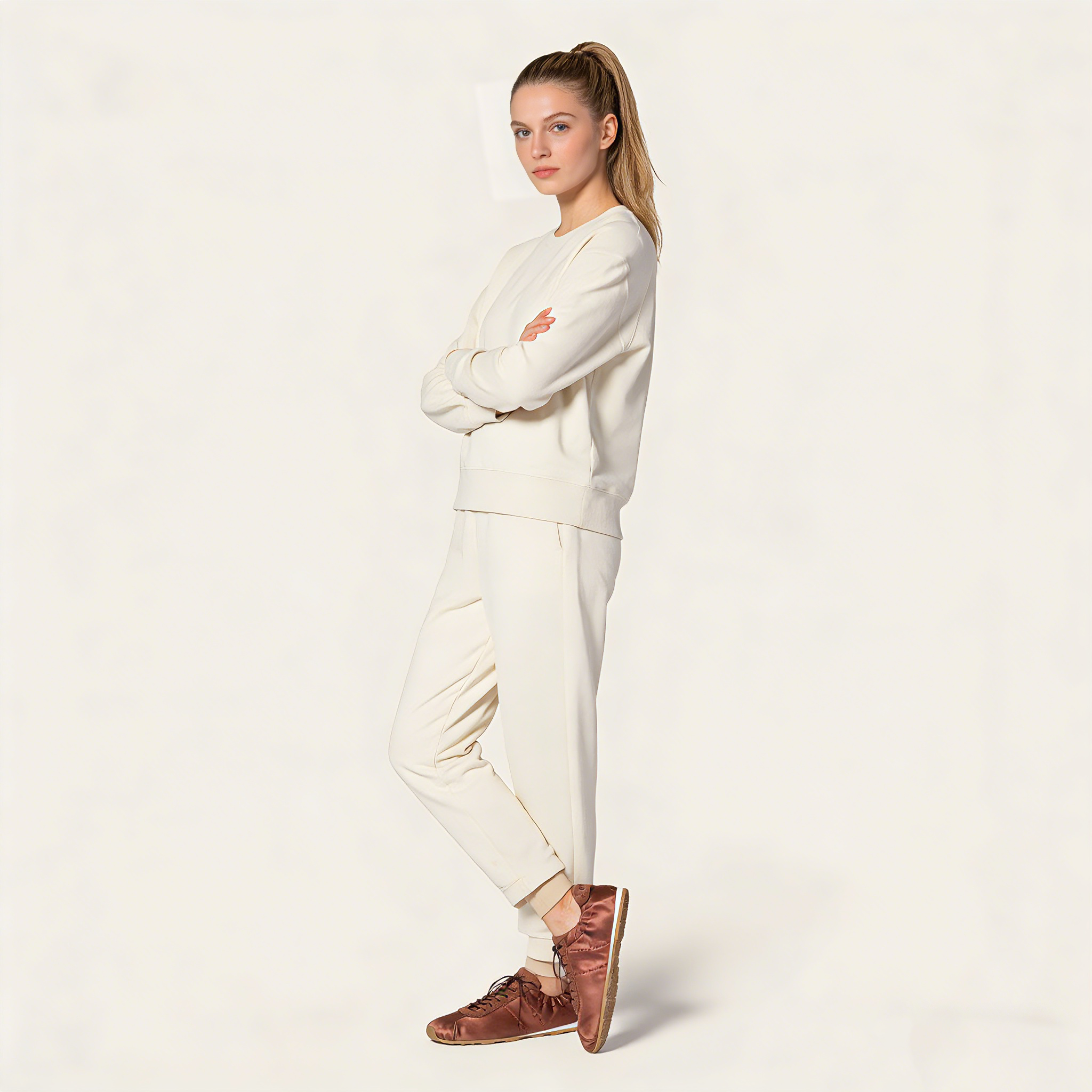 Plume satin sneakers