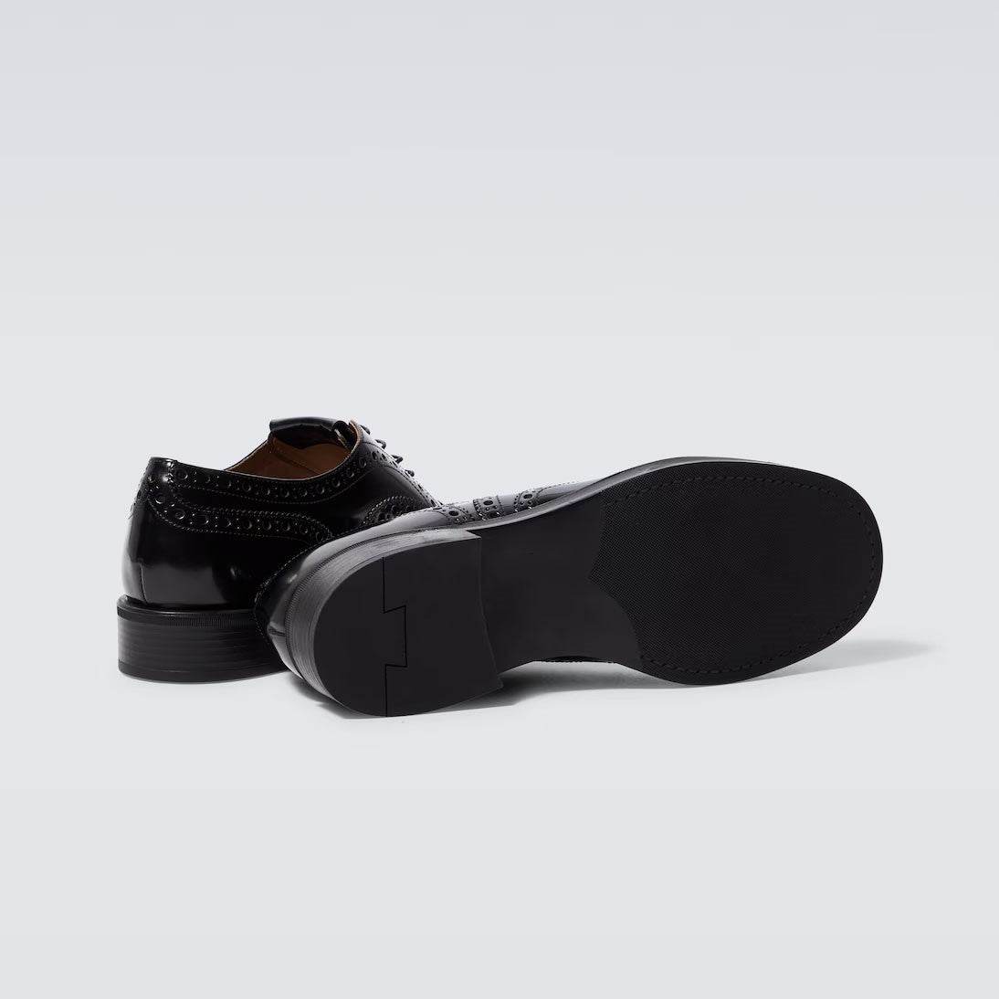 Polished Black Leather Wingtip Brogues