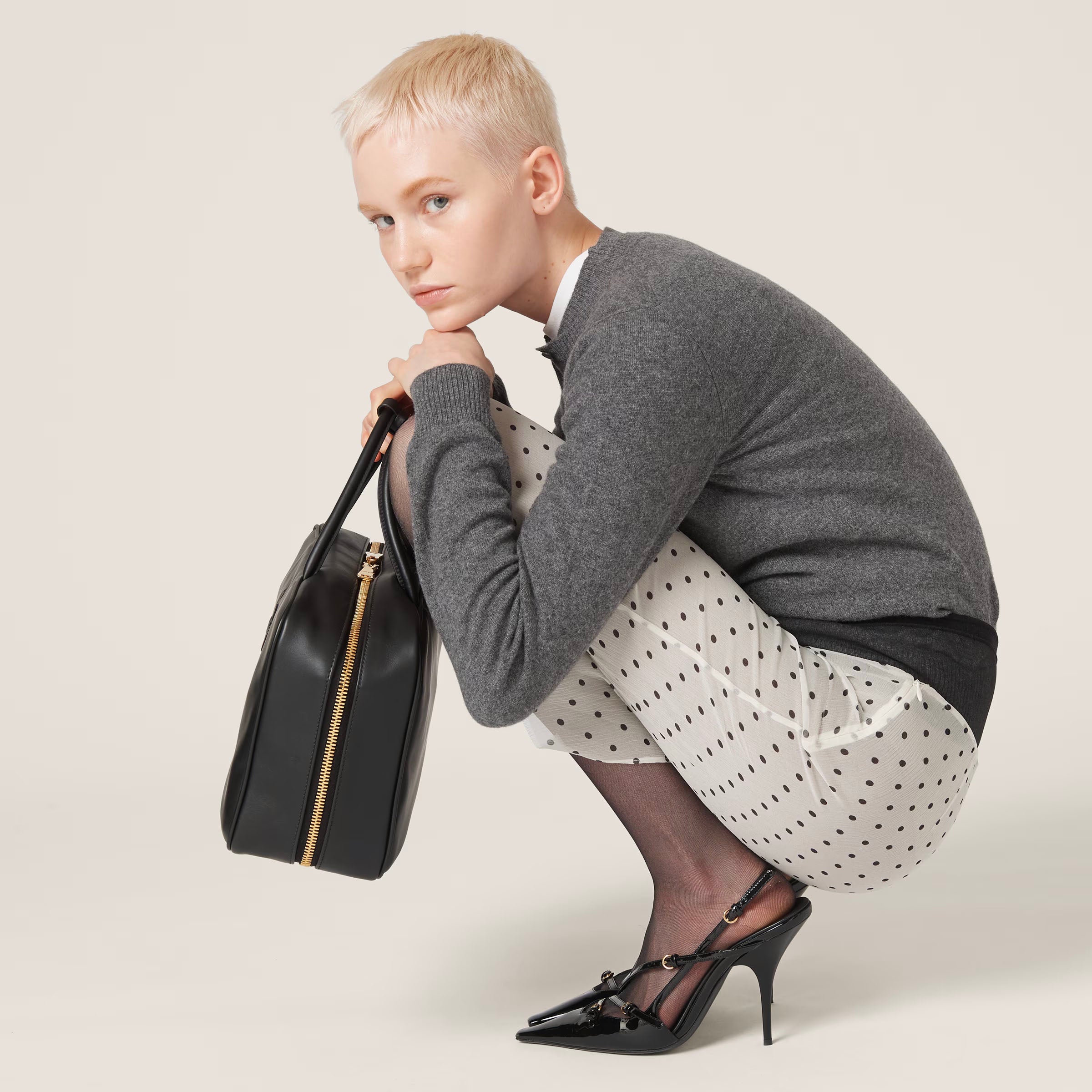 Patent leather slingbacks with buckles