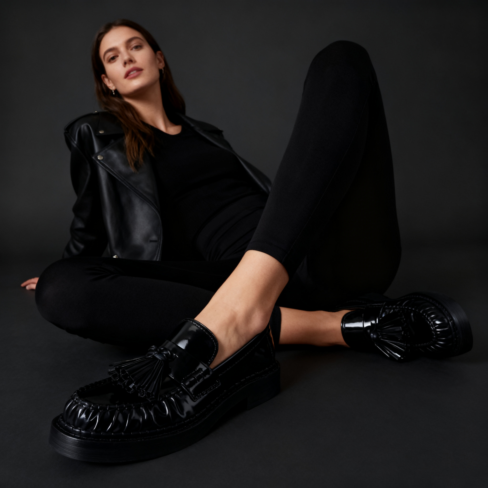 Tassel loafers in polished leather