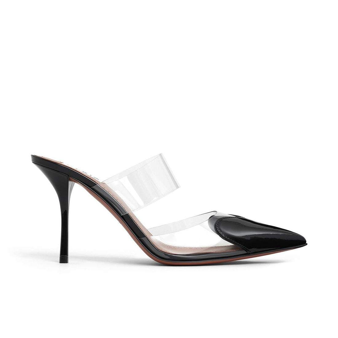 Heart Mules in Patent Leather black