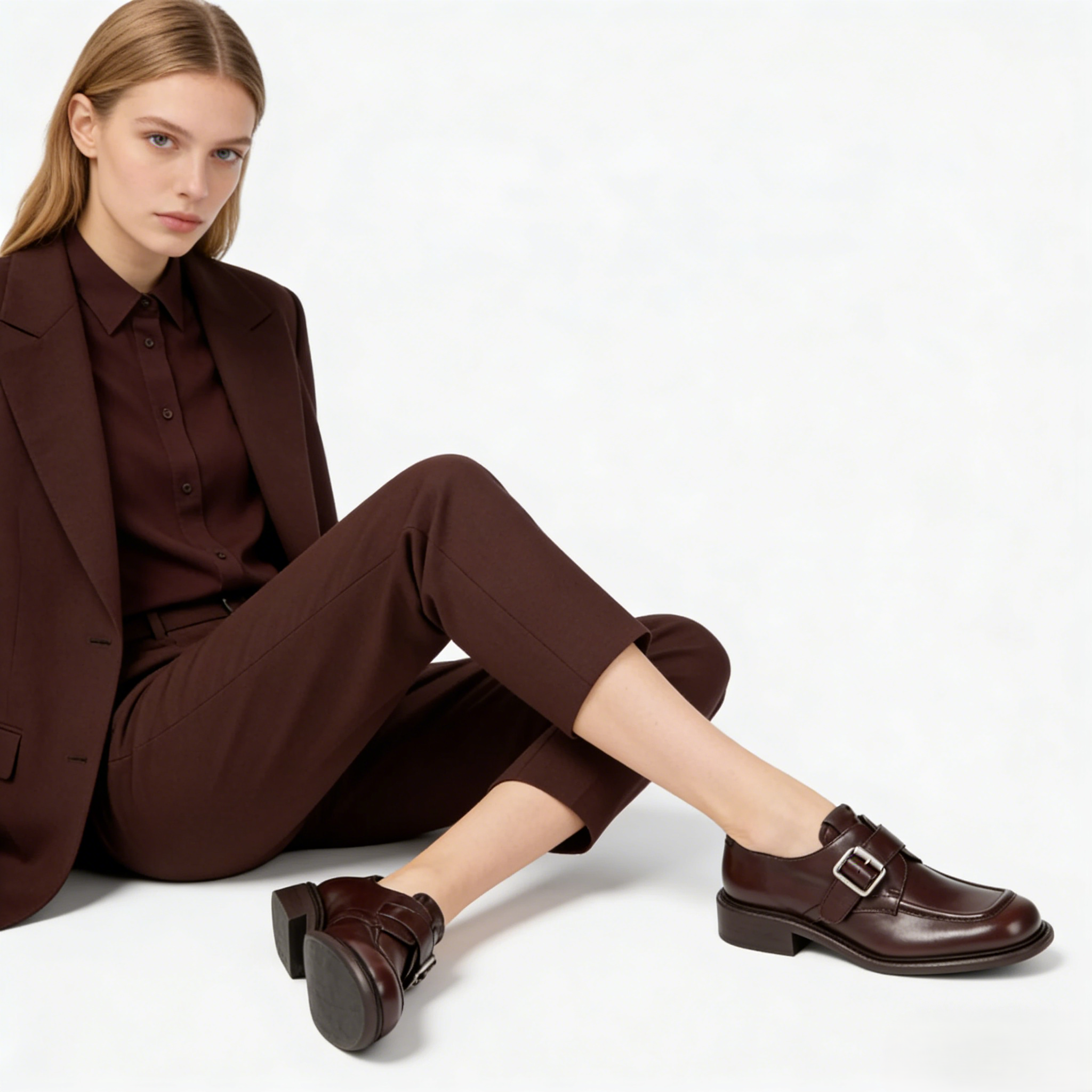 Dark Brown Polished Leather Brogue Shoes