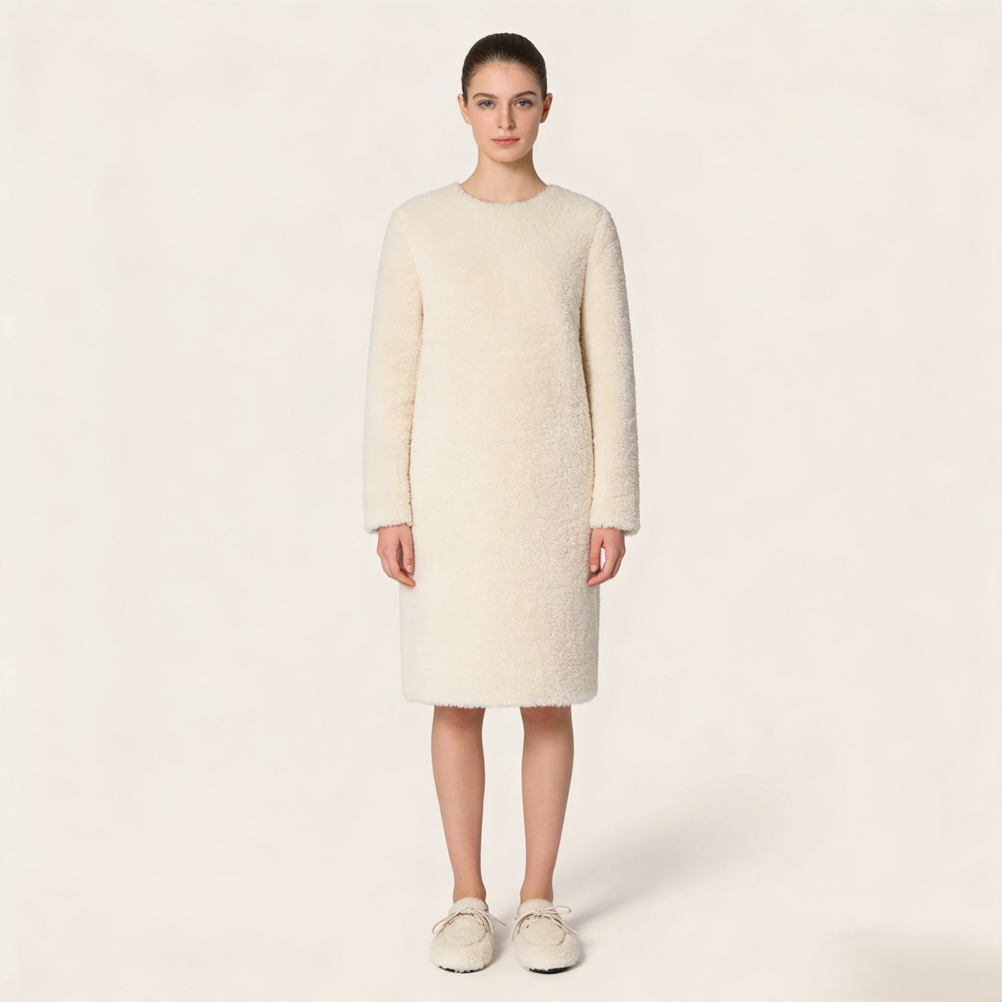 Plush Shearling Moccasin Loafers