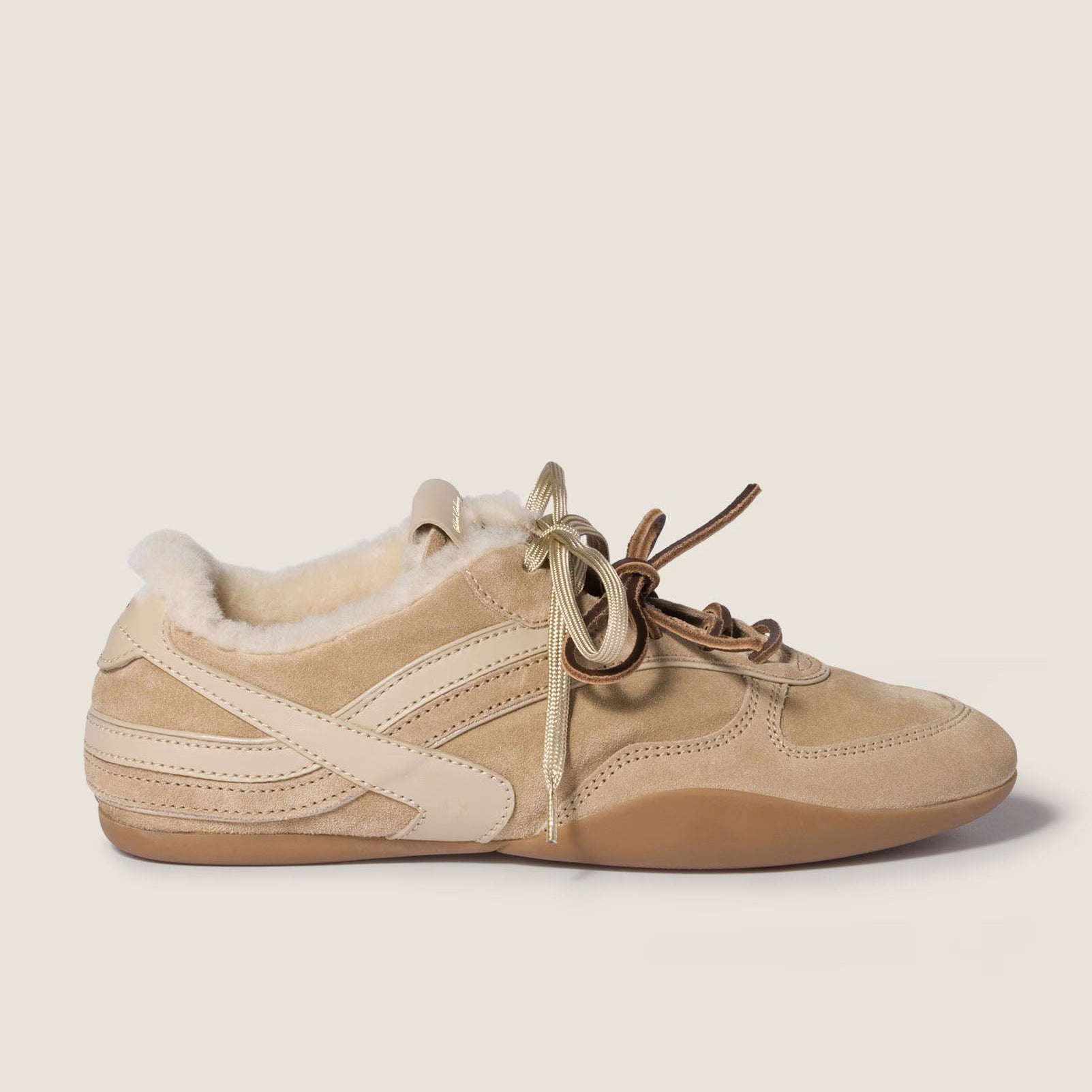 Suede & Shearling Retro Sneakers