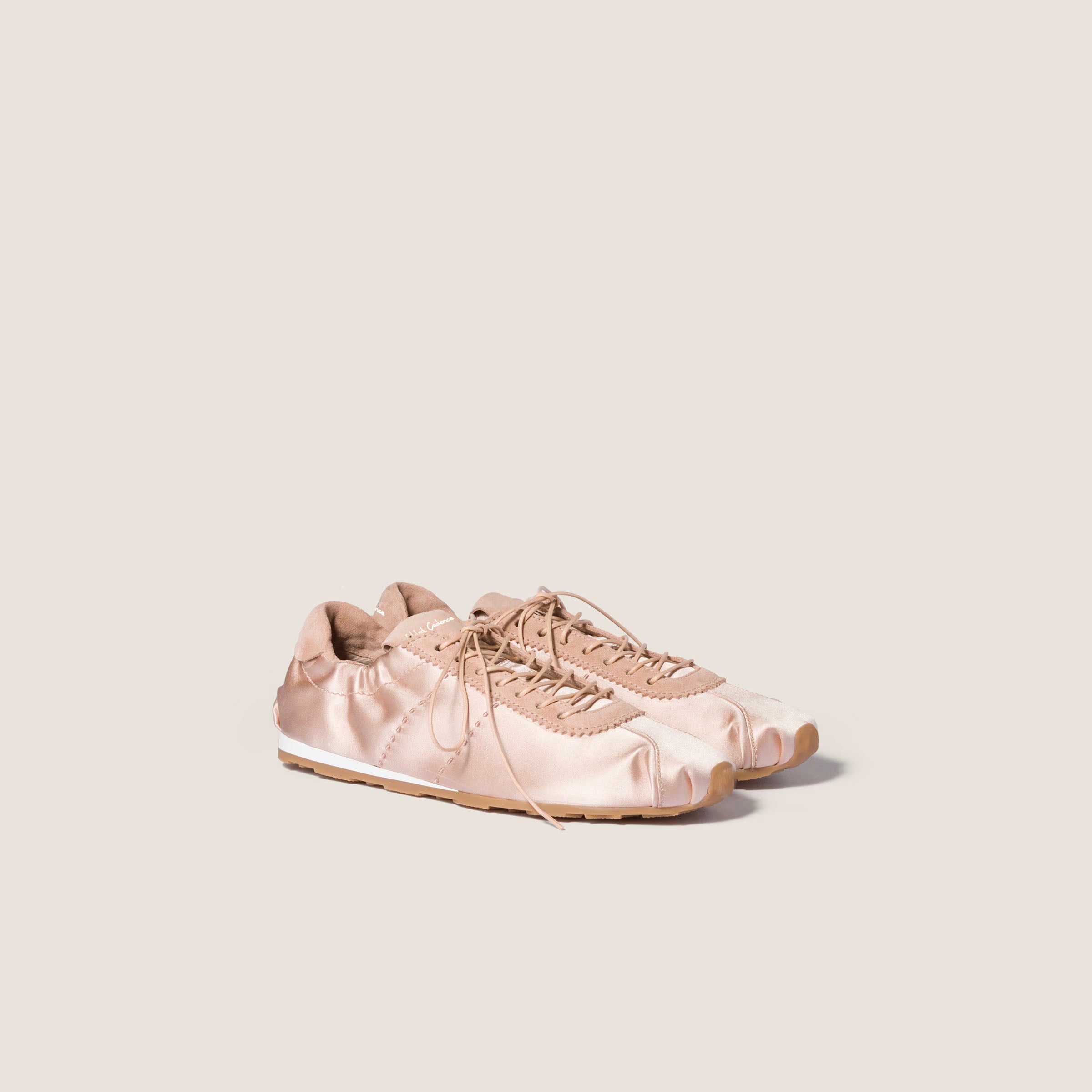 Plume satin sneakers