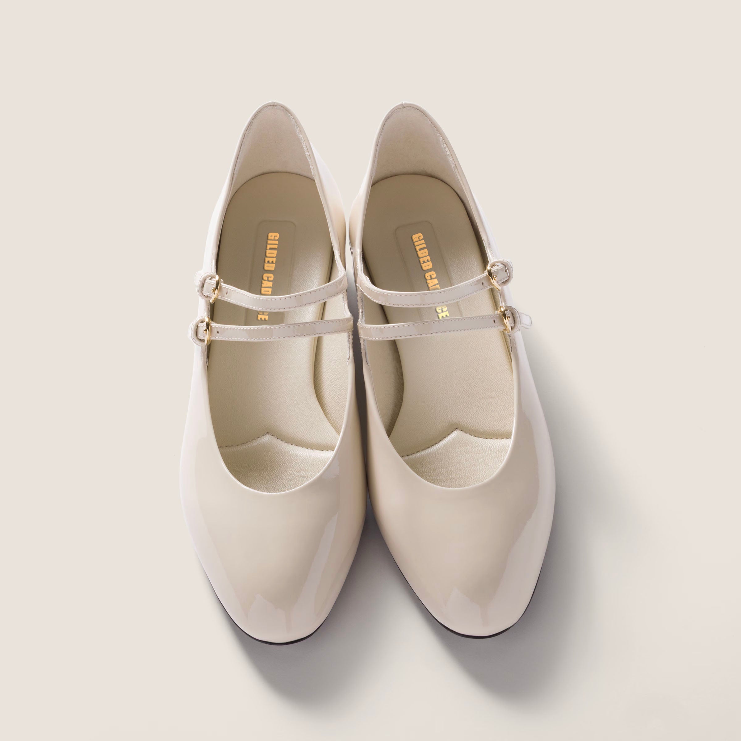 Patent leather slingback pumps with buckles