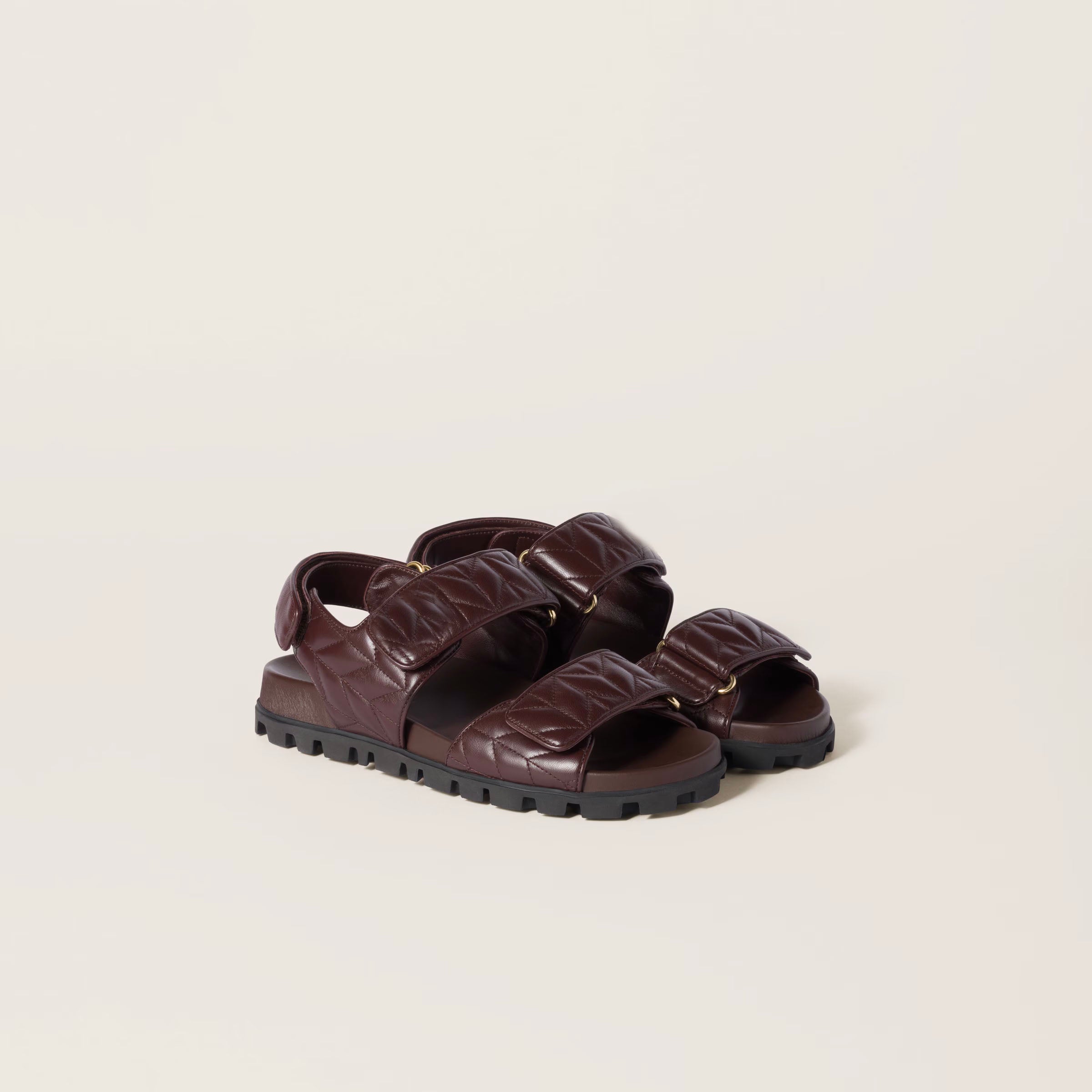 Sporty matelassé nappa leather sandals