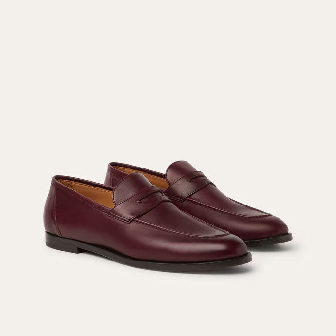 Deep Maroon Calfskin Sergio Loafers